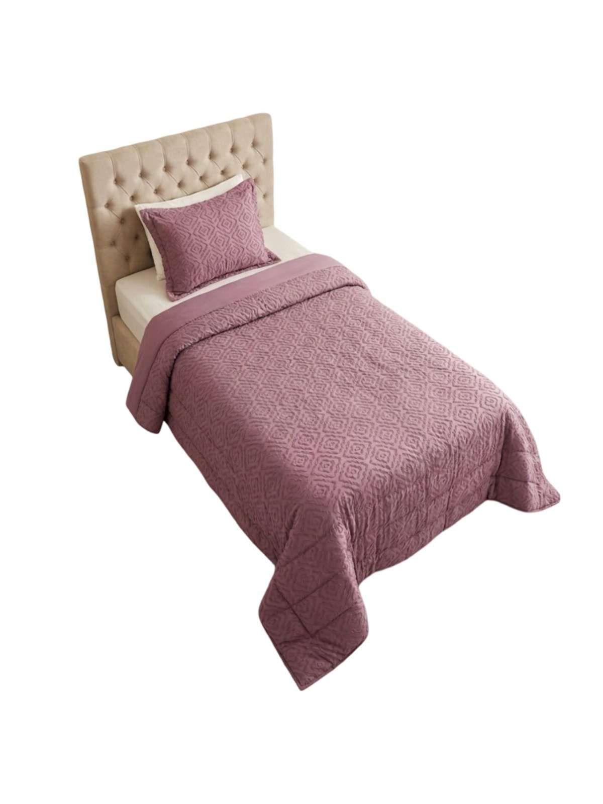 Plumón Nordicos 1.5 Plazas Diseño Geométrico + Funda rosado-2