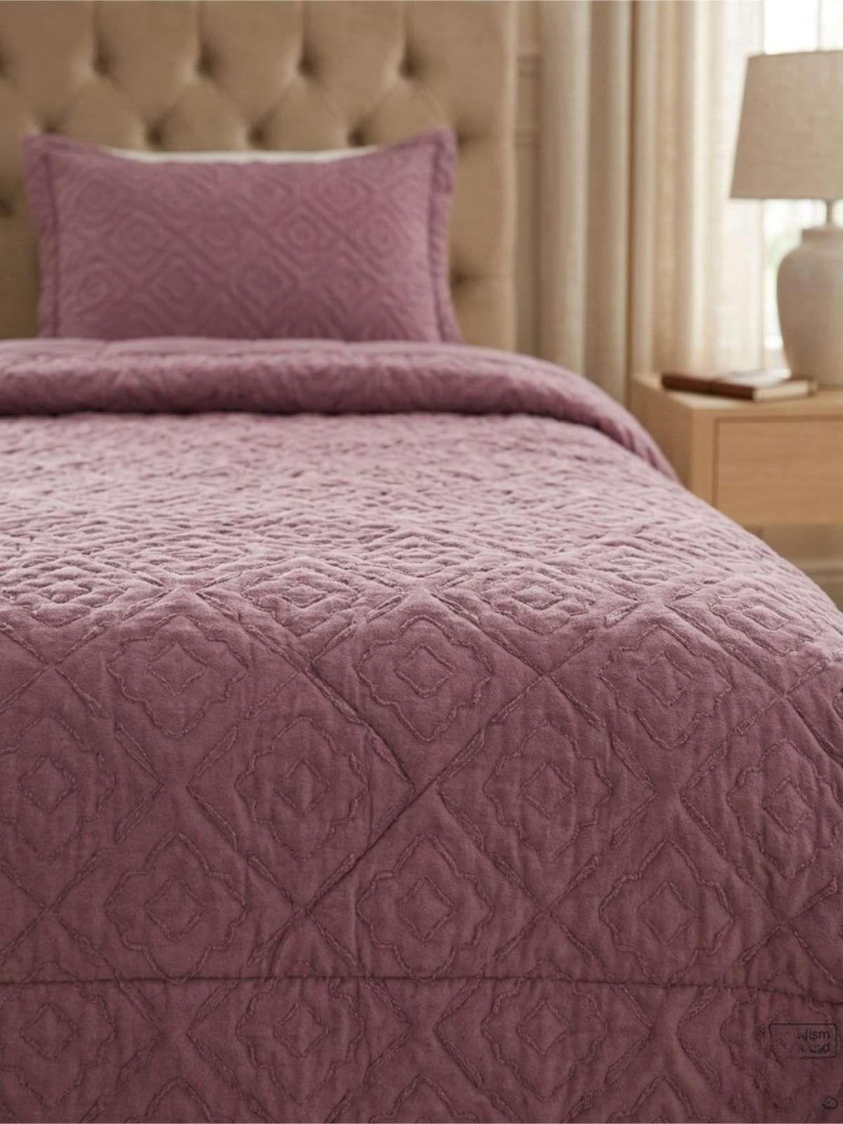 Plumón Nordicos 1.5 Plazas Diseño Geométrico + Funda rosado-3
