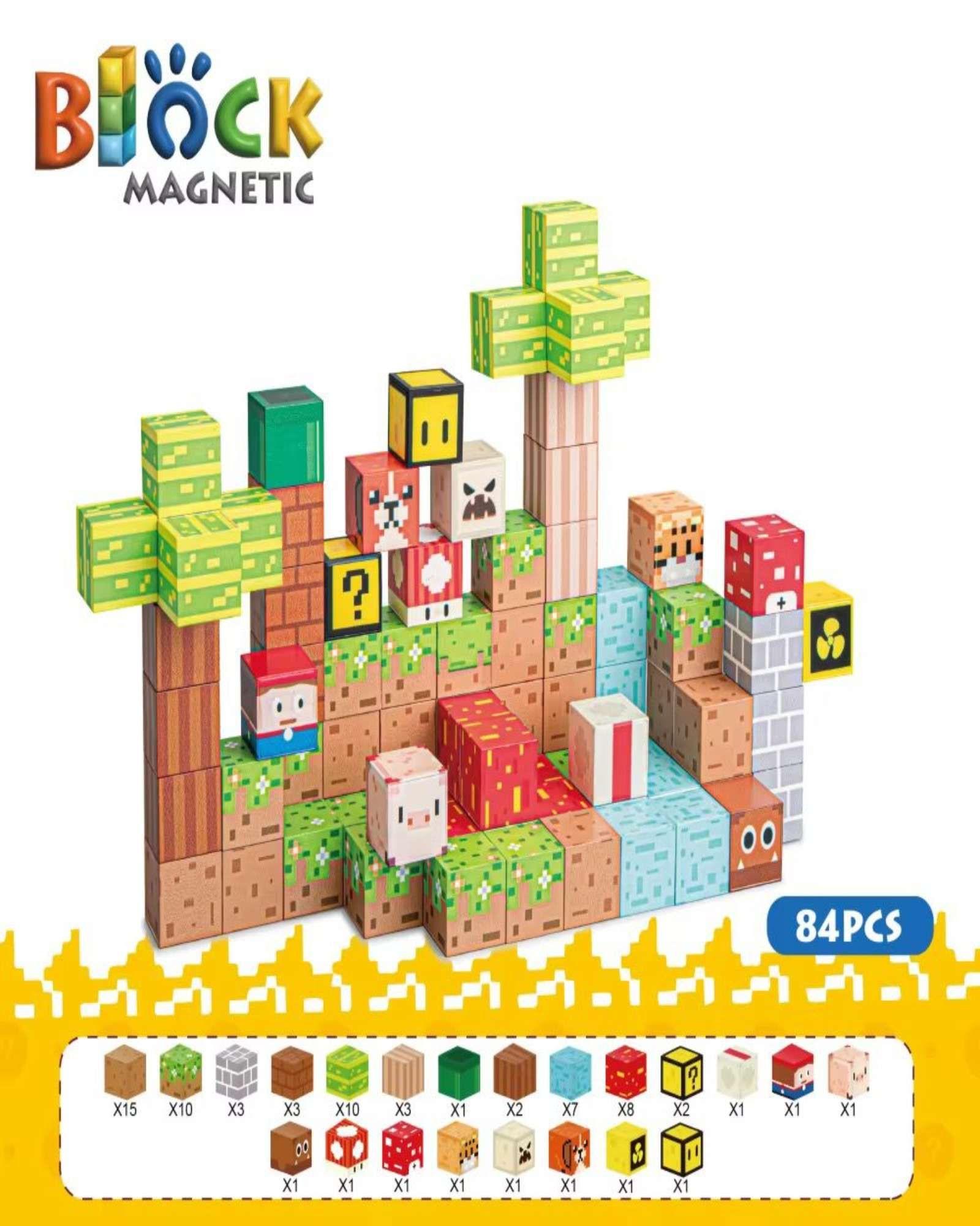 Juguete Cubo Magnetico 84 piezas diseño Mine-cratf-2