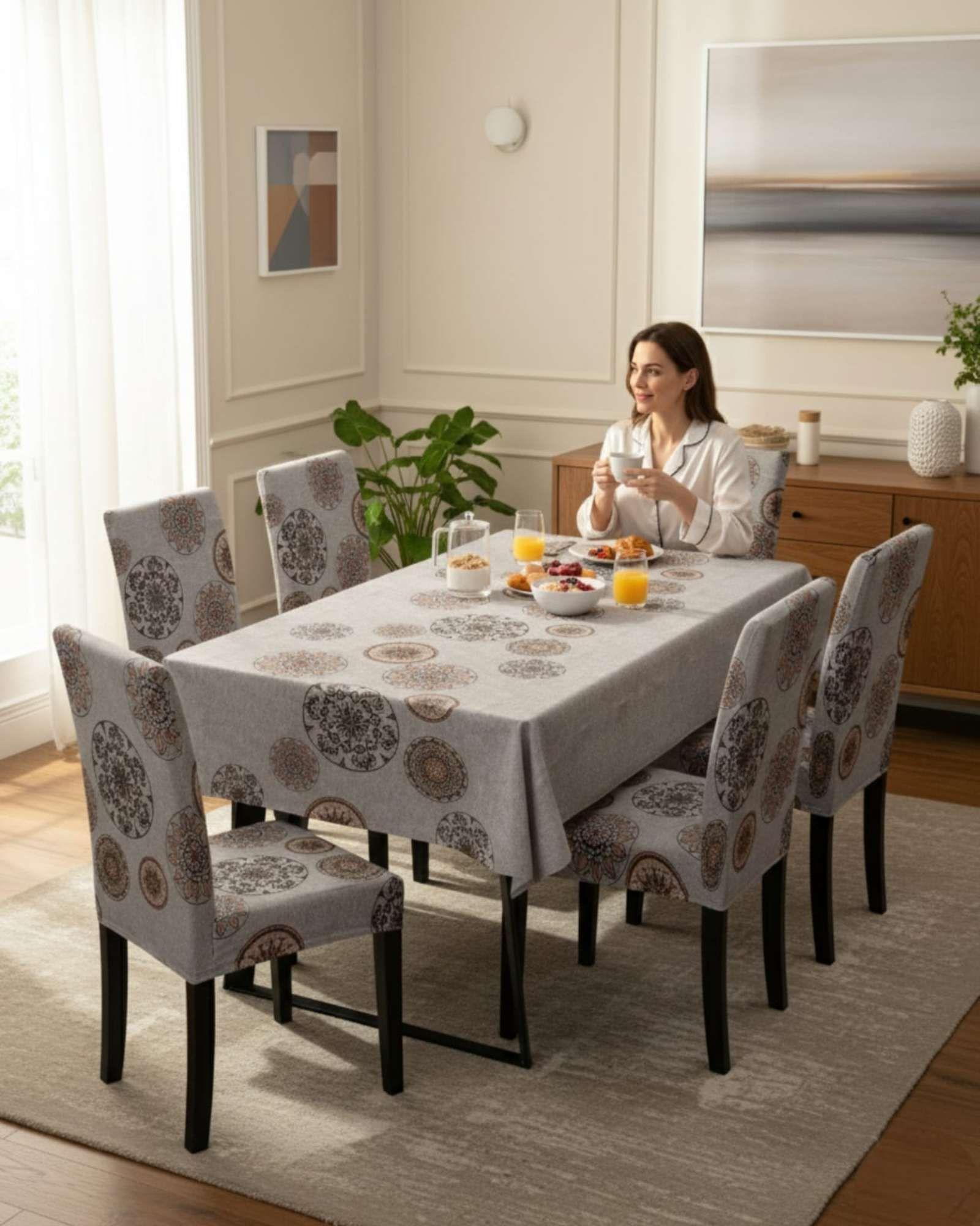 Juego De Mantel Antimanchas 140x220 + 6 Fundas De Silla 20-2