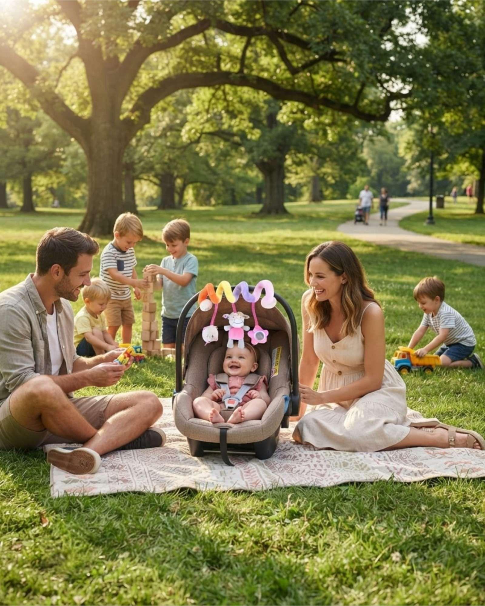 Espiral De Actividades Y Sonajero Para Bebe Estimulacion Cuna y Coche-3