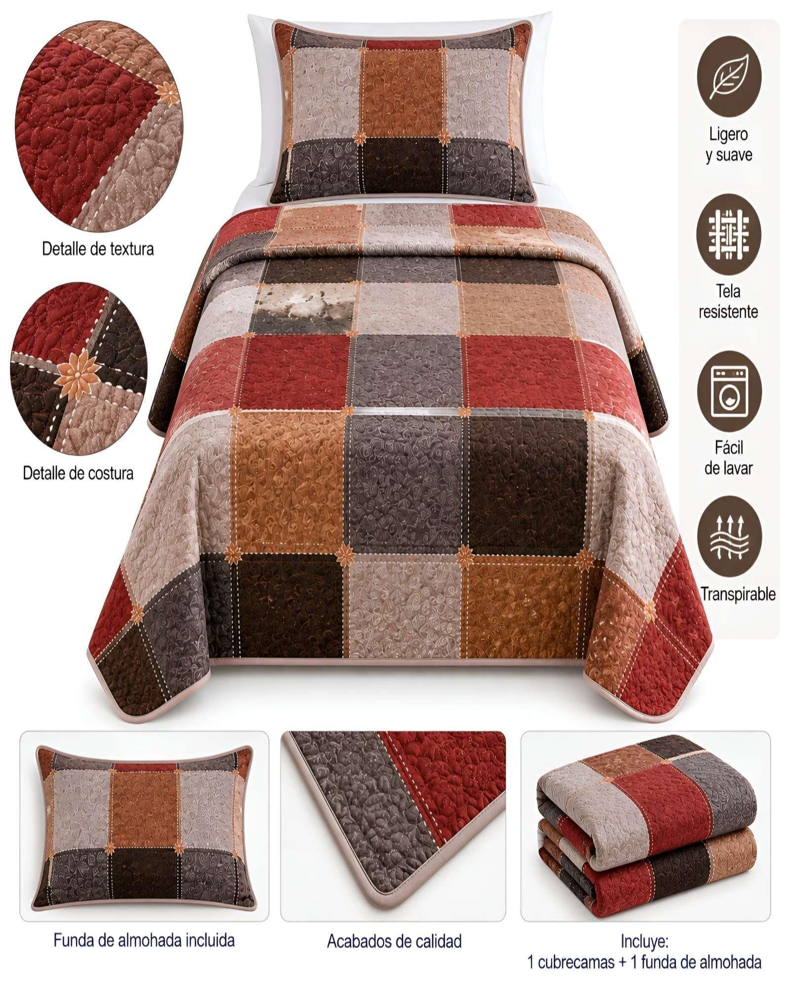 Cubrecamas Quilt De Verano Plaza y Media Ligero Y Transpirable Mas Almohada m19-4
