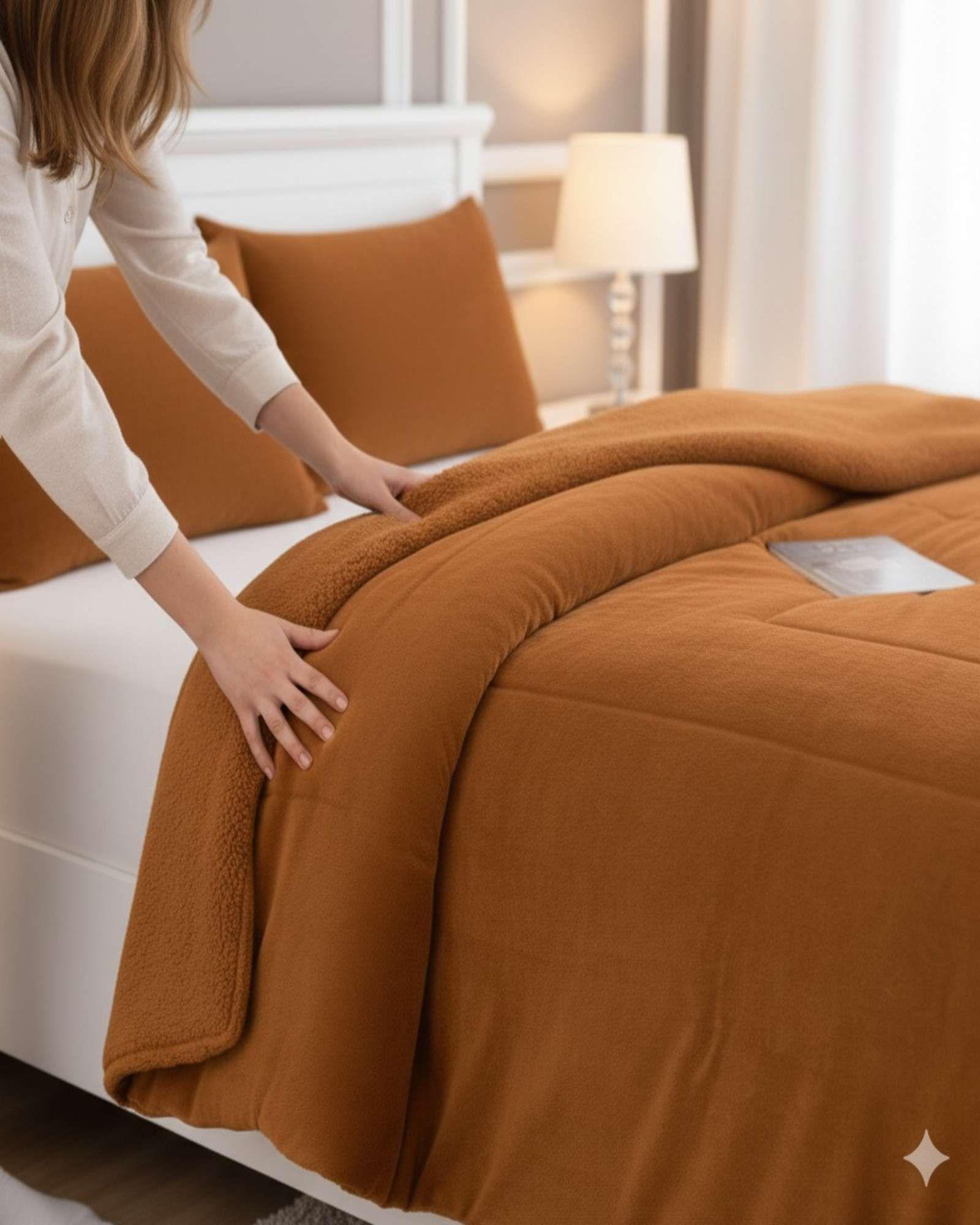 Cubrecama 2 plazas Plush con  Chiporro de Invierno blanco-2