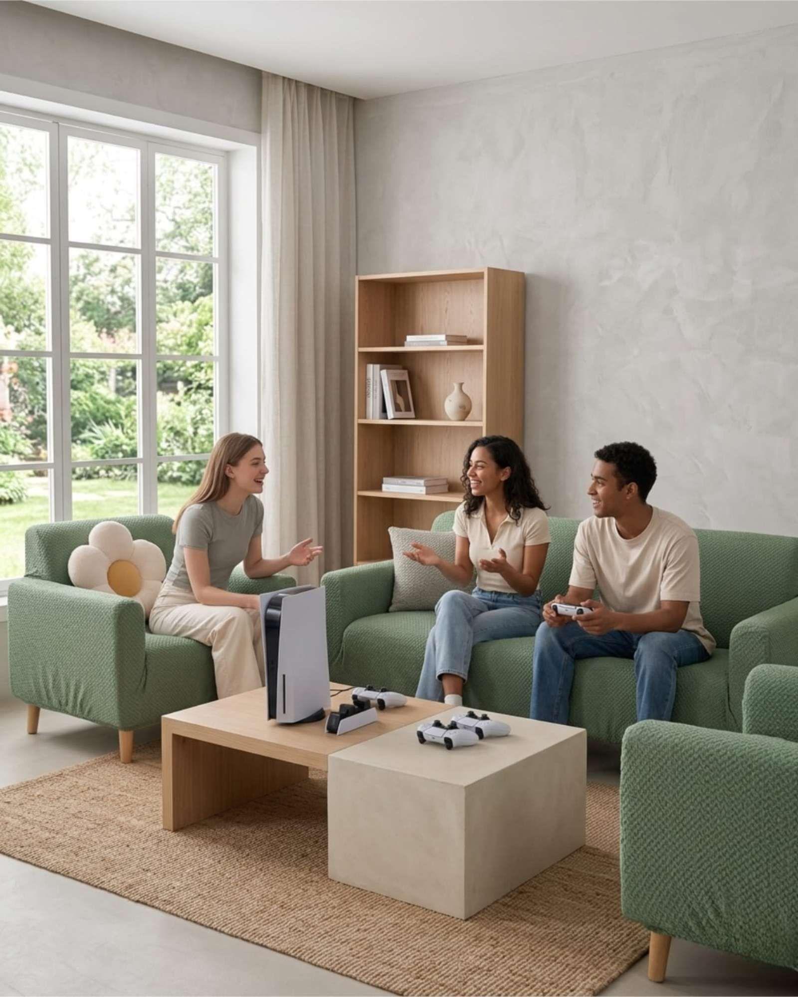 Juego de Cubre Sillón 3+1+1 Texturizado Premium - Ajuste Perfecto-2