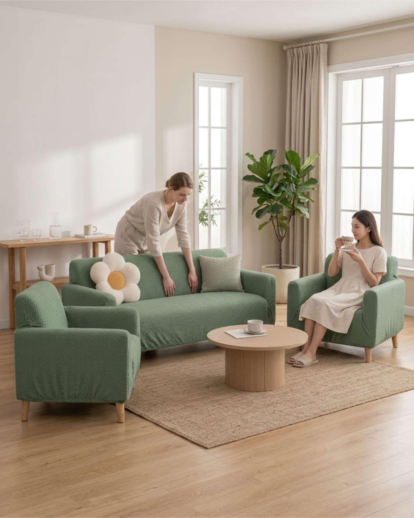 Juego de Cubre Sillón 3+1+1 Texturizado Premium - Ajuste Perfecto-3