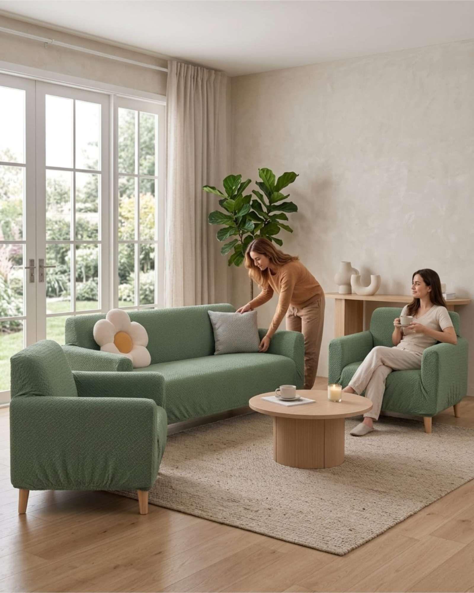 Juego de Cubre Sillón 3+1+1 Texturizado Premium - Ajuste Perfecto-4