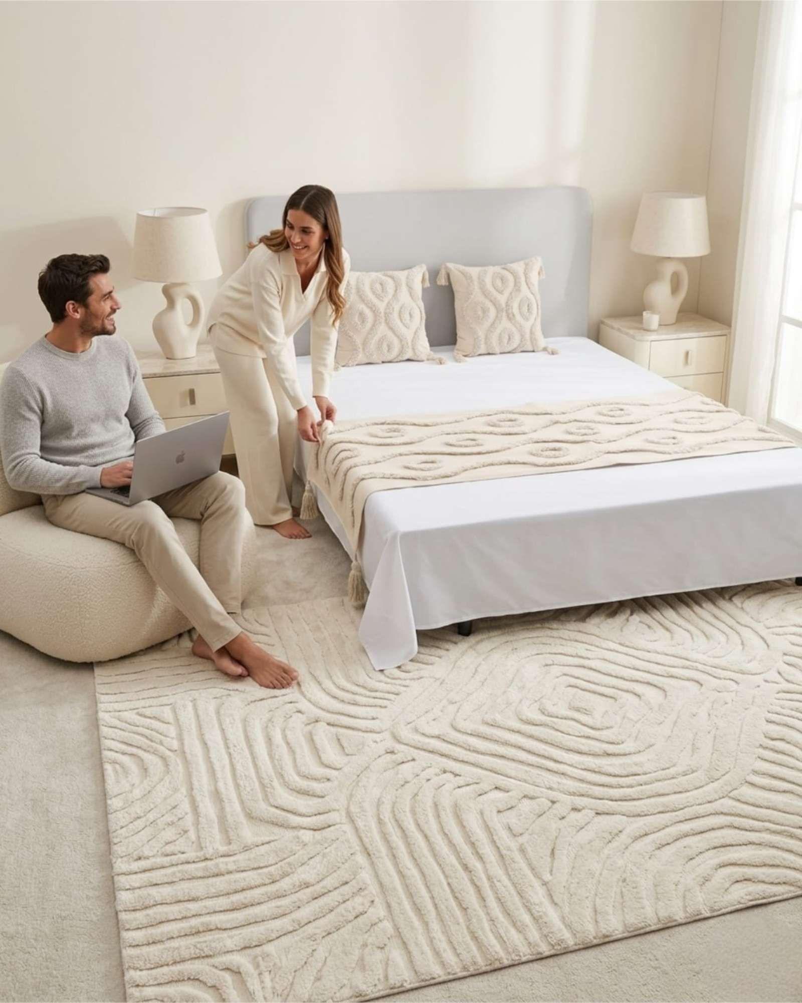 Piecera De Cama Boho Manta Tejida Decorativa P10-3