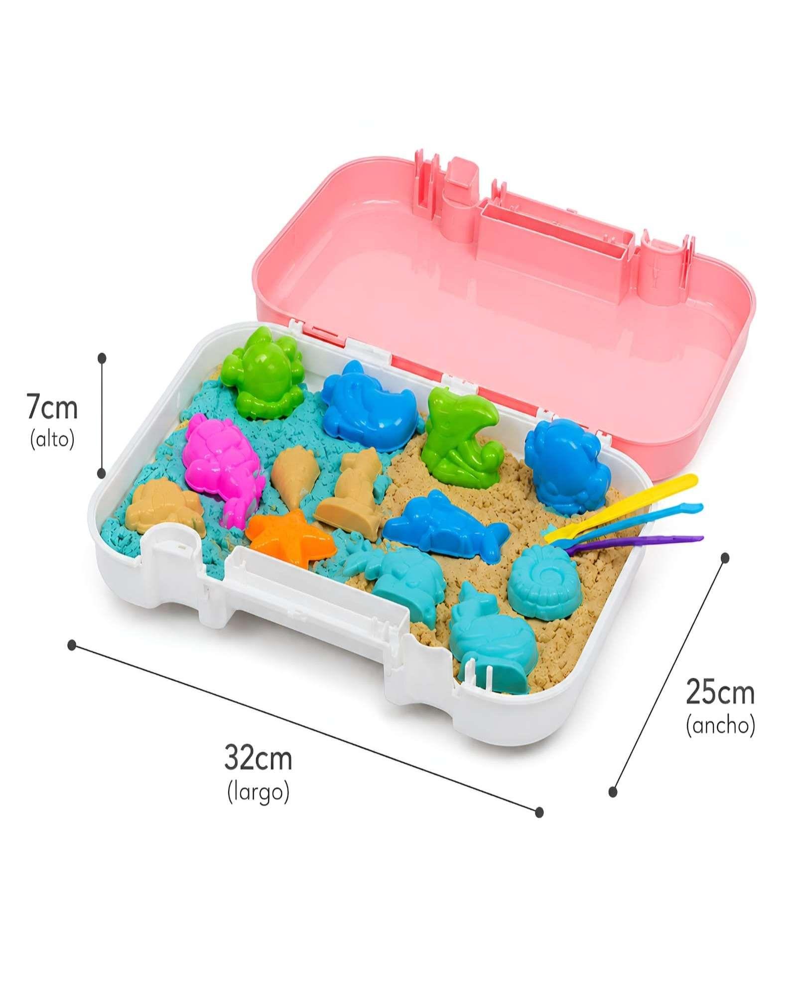 Set De Arena Magica Sensorial Con Moldes Marinos Y Maletin-5