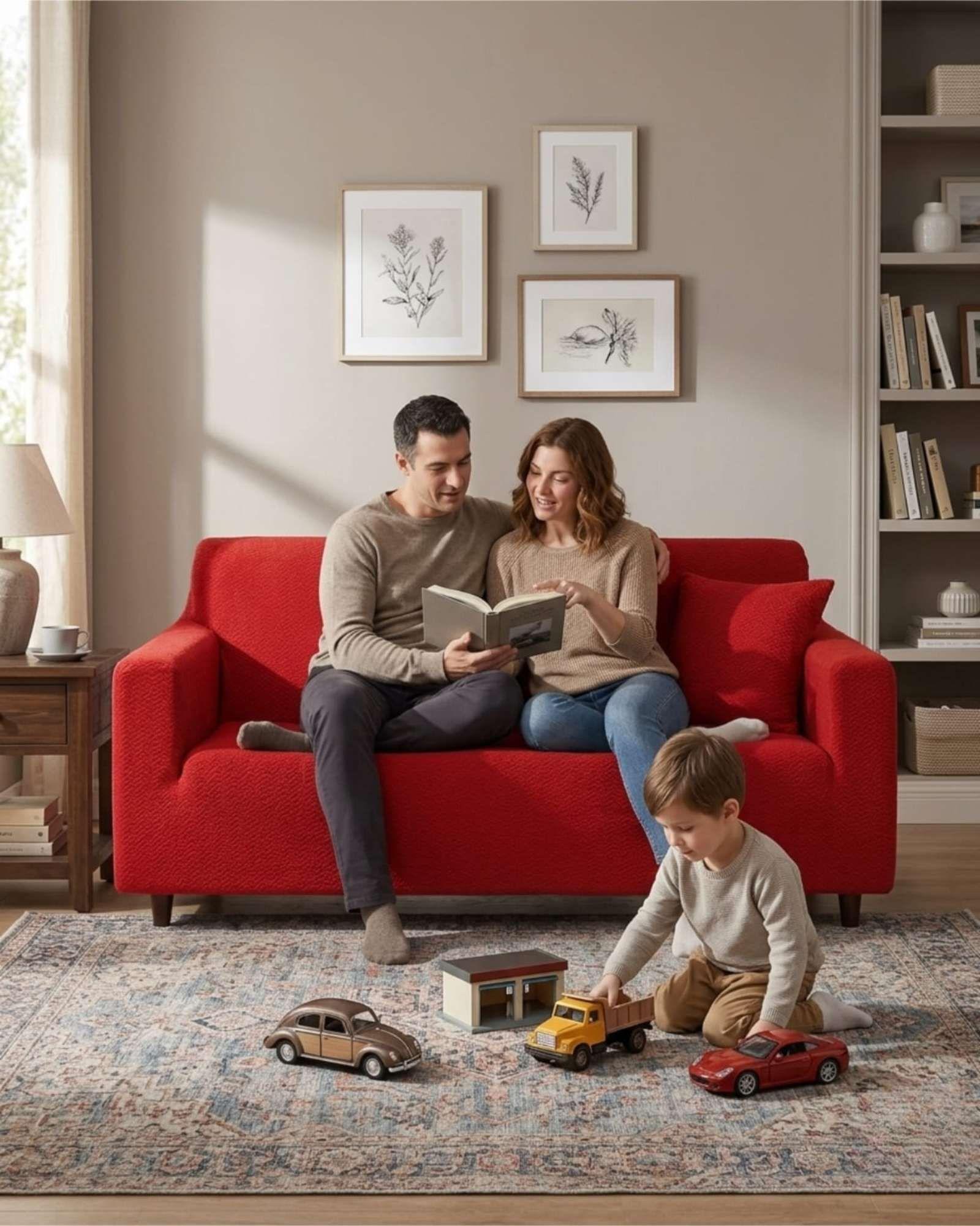 Cubre Sofá 3 Cuerpos Tipo T Texturizado Tela Spandex Ajustable 07-3