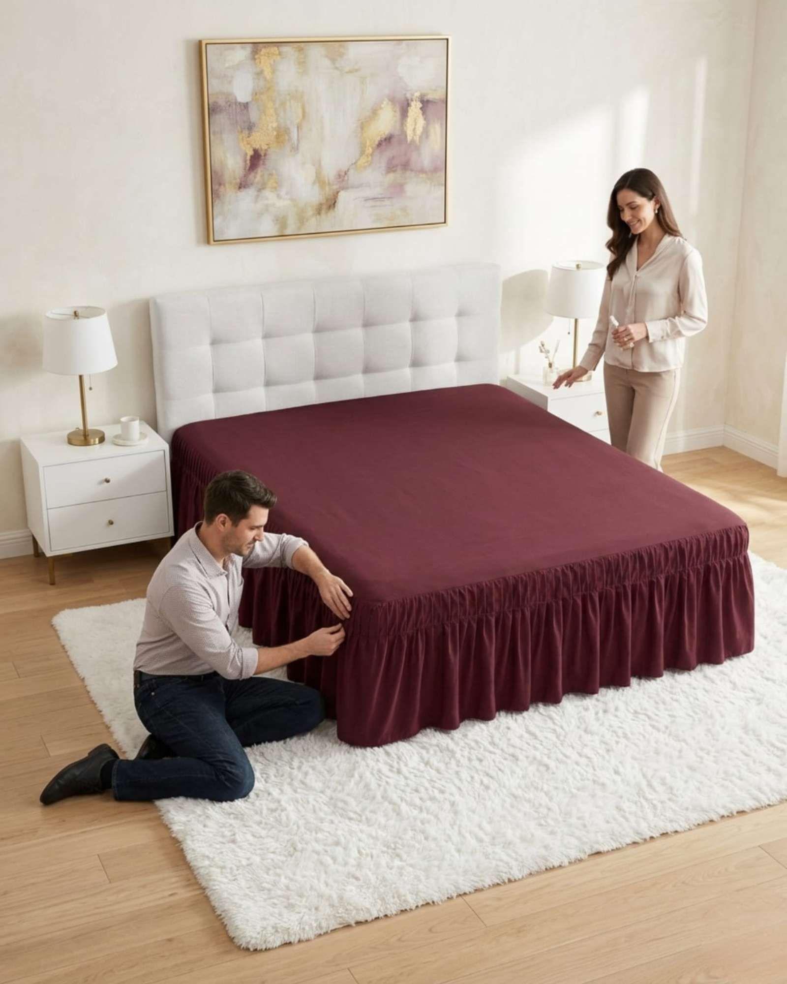 Faldón Para Cama De 2 Plazas Ajustable Premium 04-3