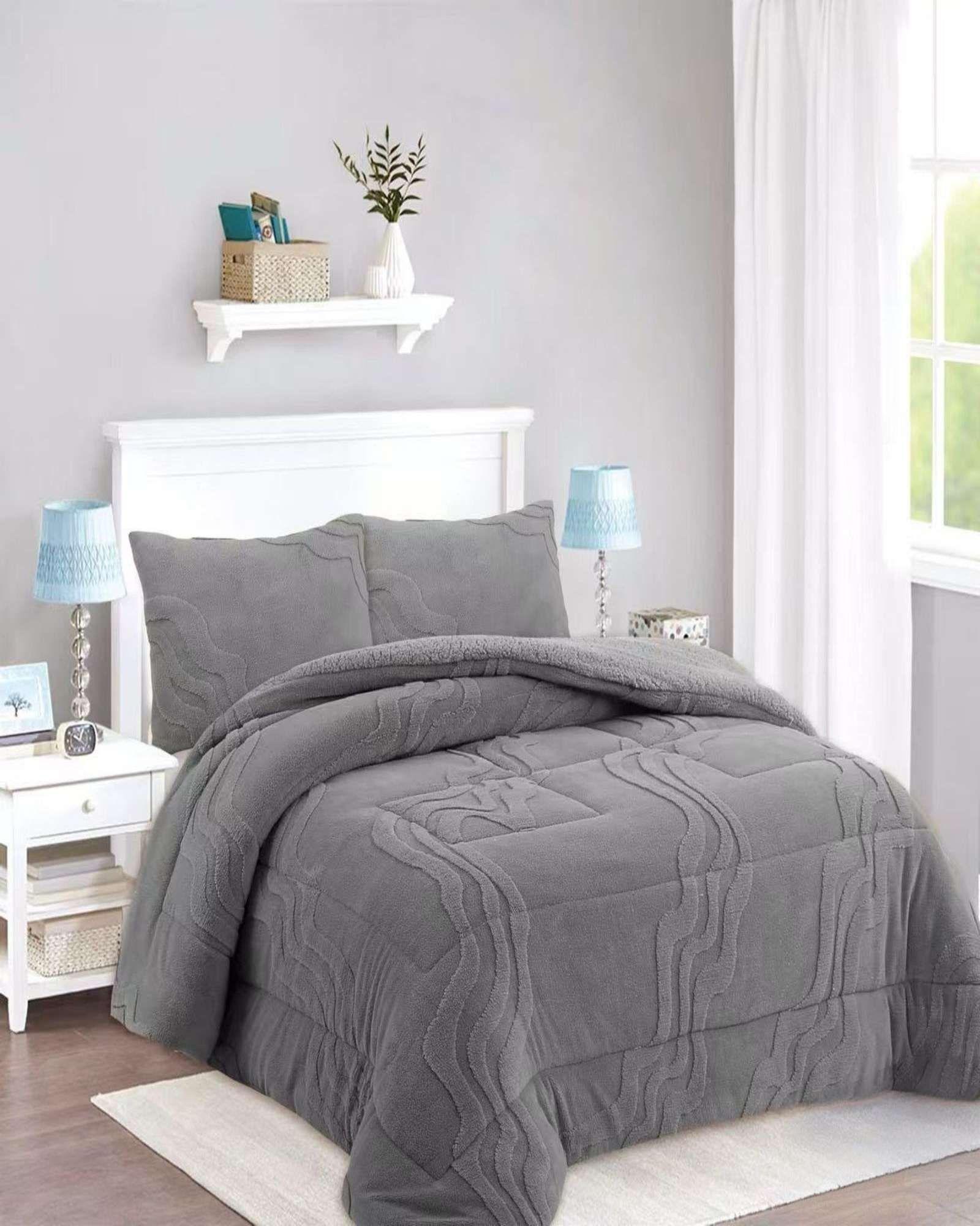 CUBRECAMA DISEÑO 2025 CON CHIPORRO SUPER KING 250 CM X 270 CM GRIS-2