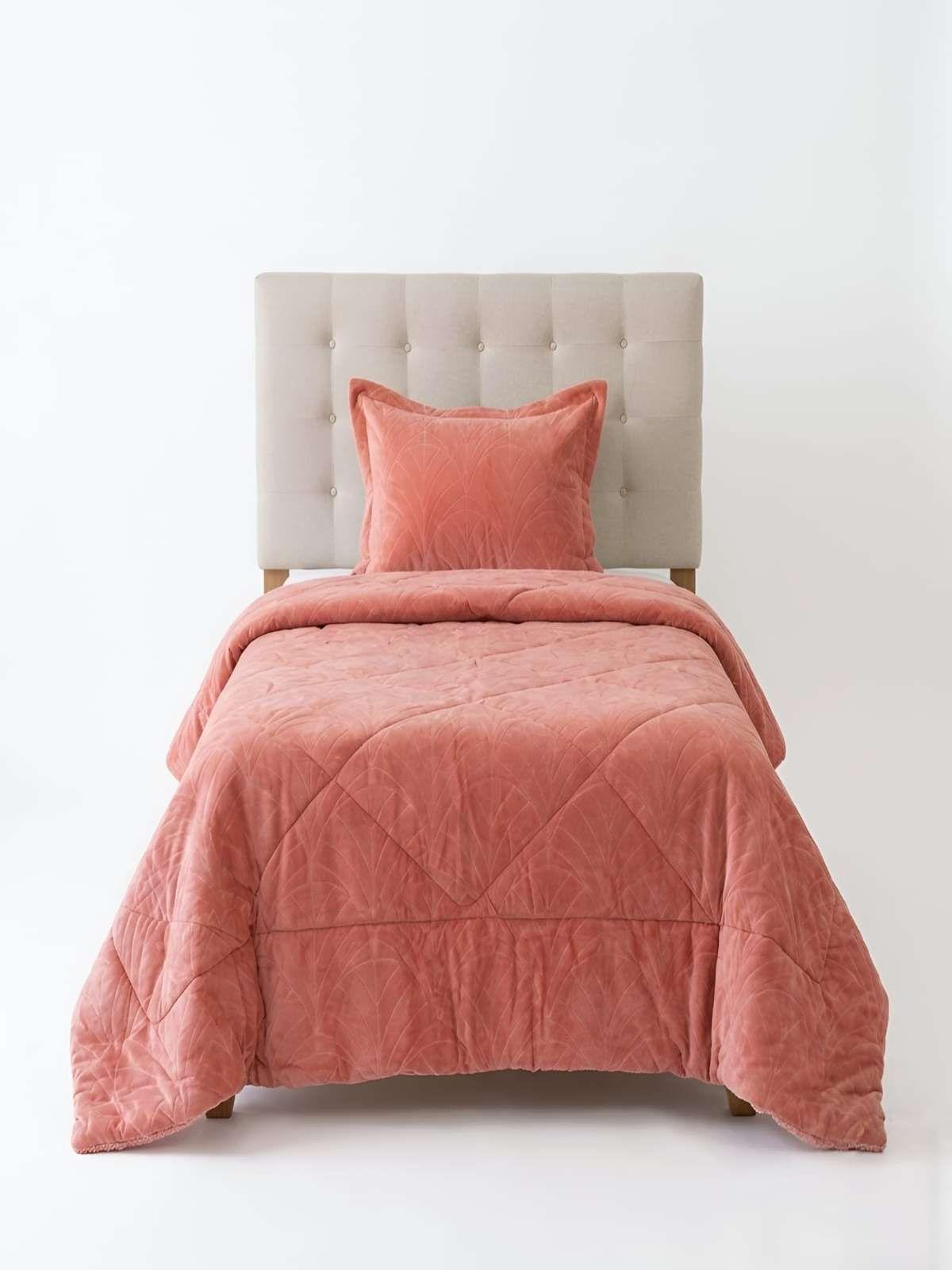 Cubrecama Outboss Deluxe Sherpa 1.5 Plazas Rosado-2