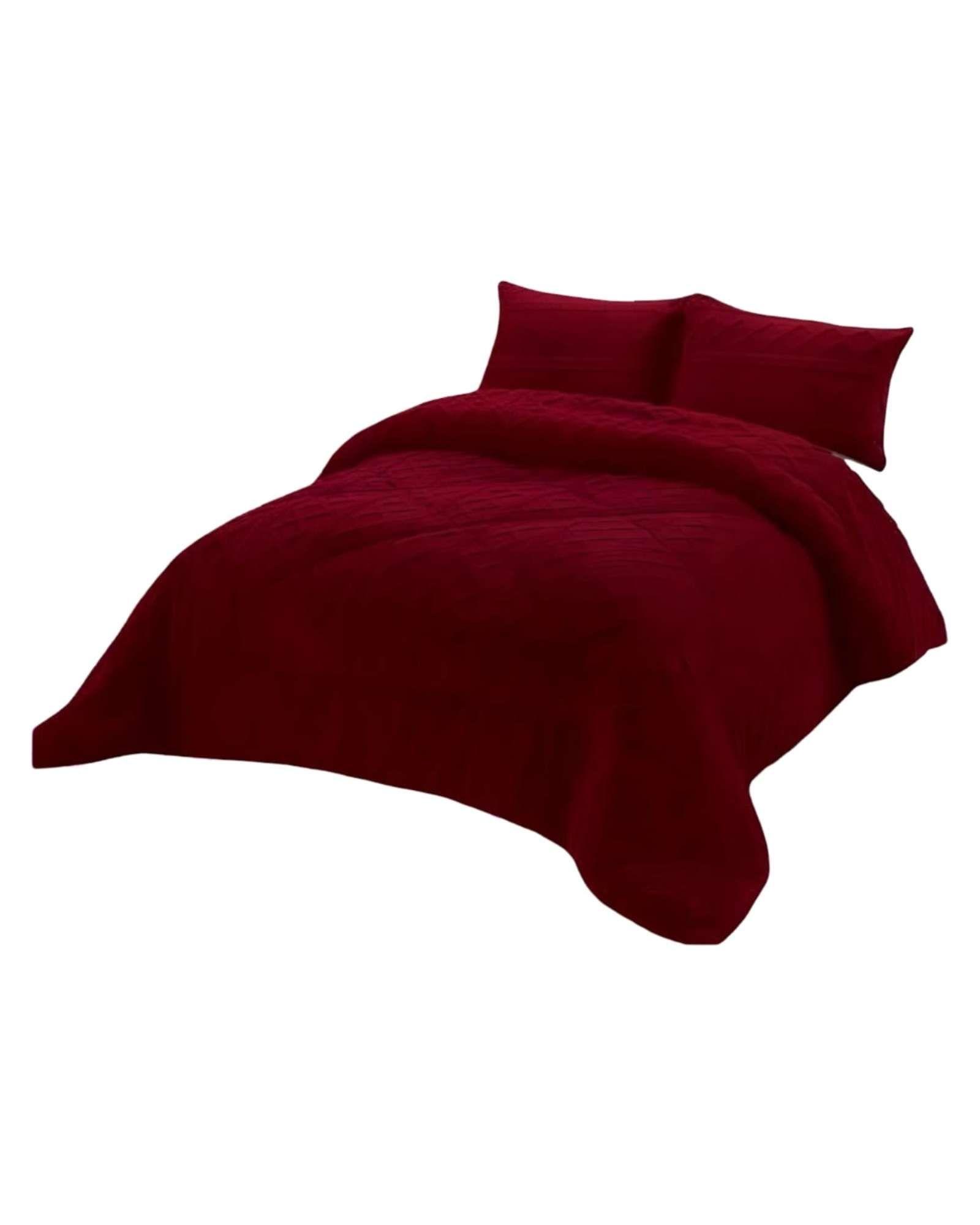 Plumón Térmico Trenzas de Terciopelo 2 plazas burdeo-2