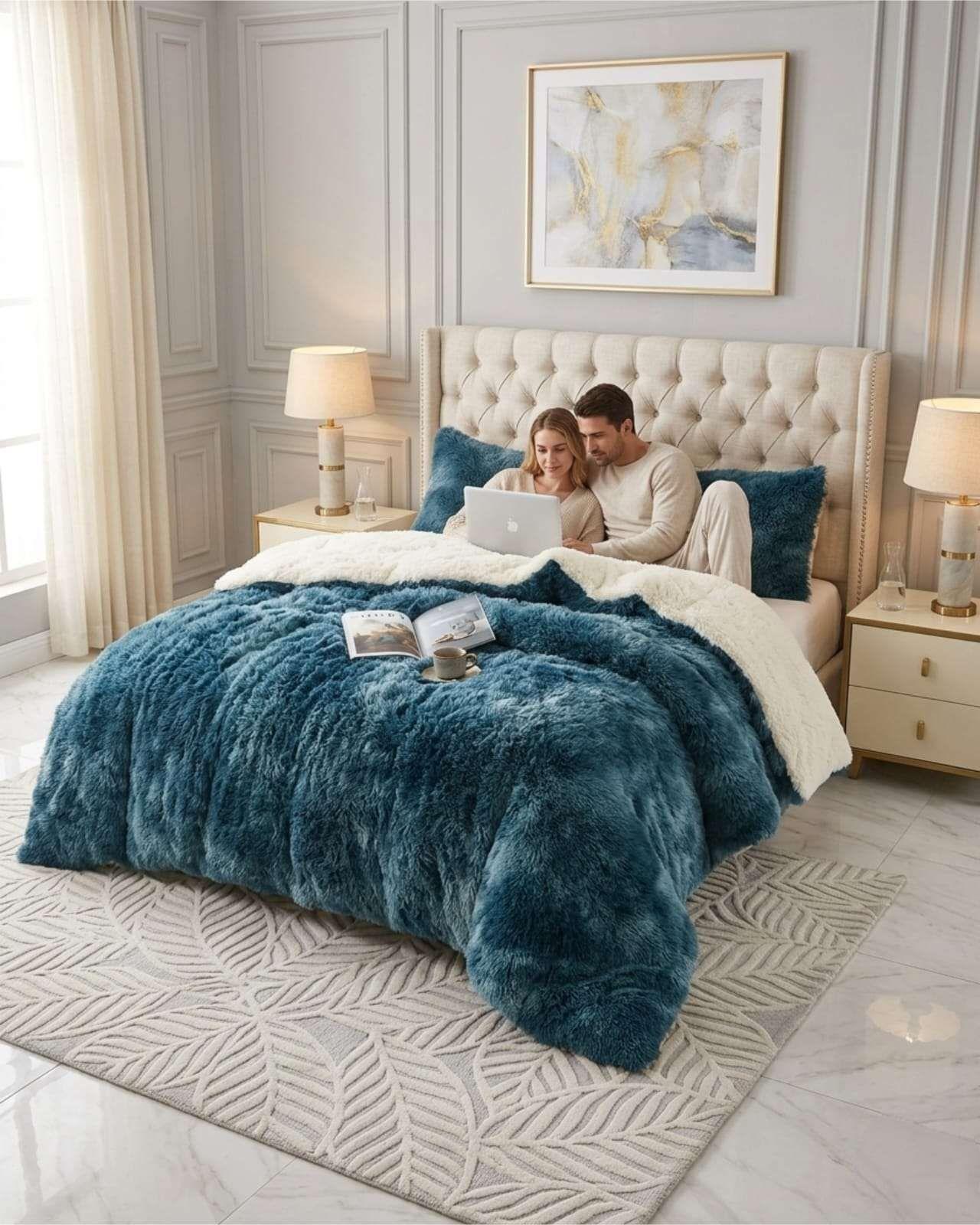 Cubre-Cama Shaggy con Chiporro – Textura Extra Suave 2 Plazas 02-2
