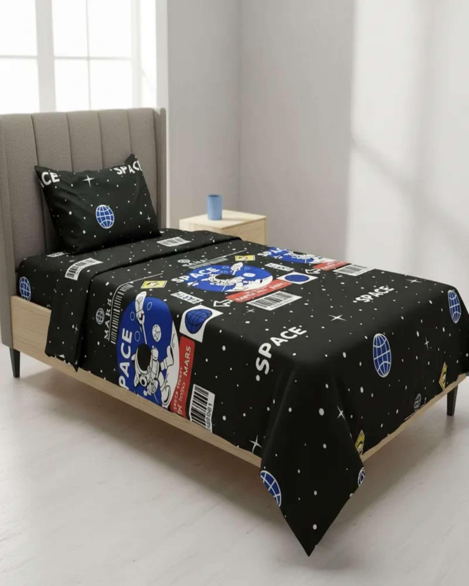 Juego de Sábanas niña niño infantil plaza y media diseño deAstronauta  Espacio -4