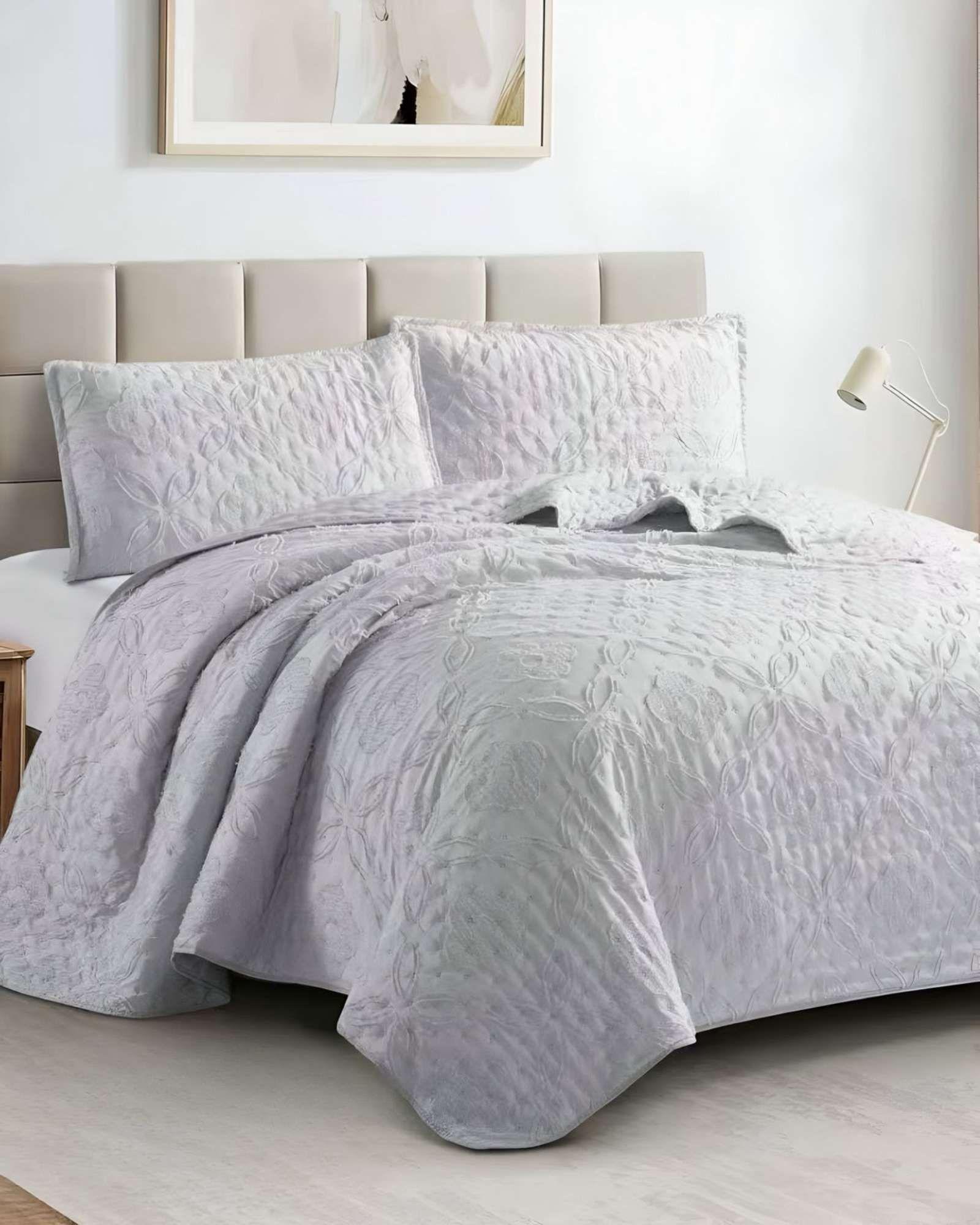 CUBRECAMA QUILT TUFTING DE LUJO SUAVE 2 PLAZAS T-001-2