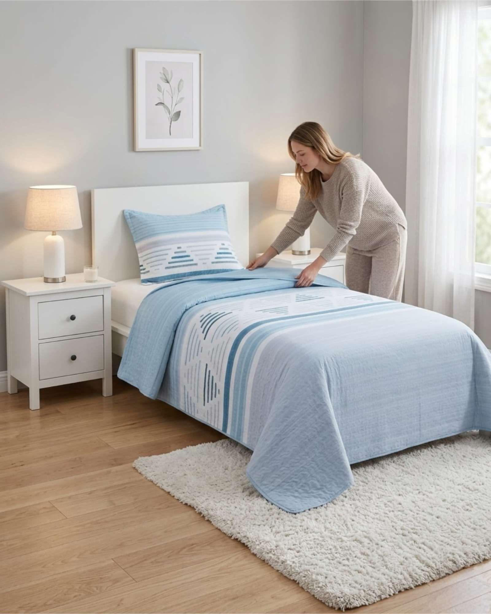 Cubrecama Quilt Verano Plaza Y Media Estampado Temática a9-2