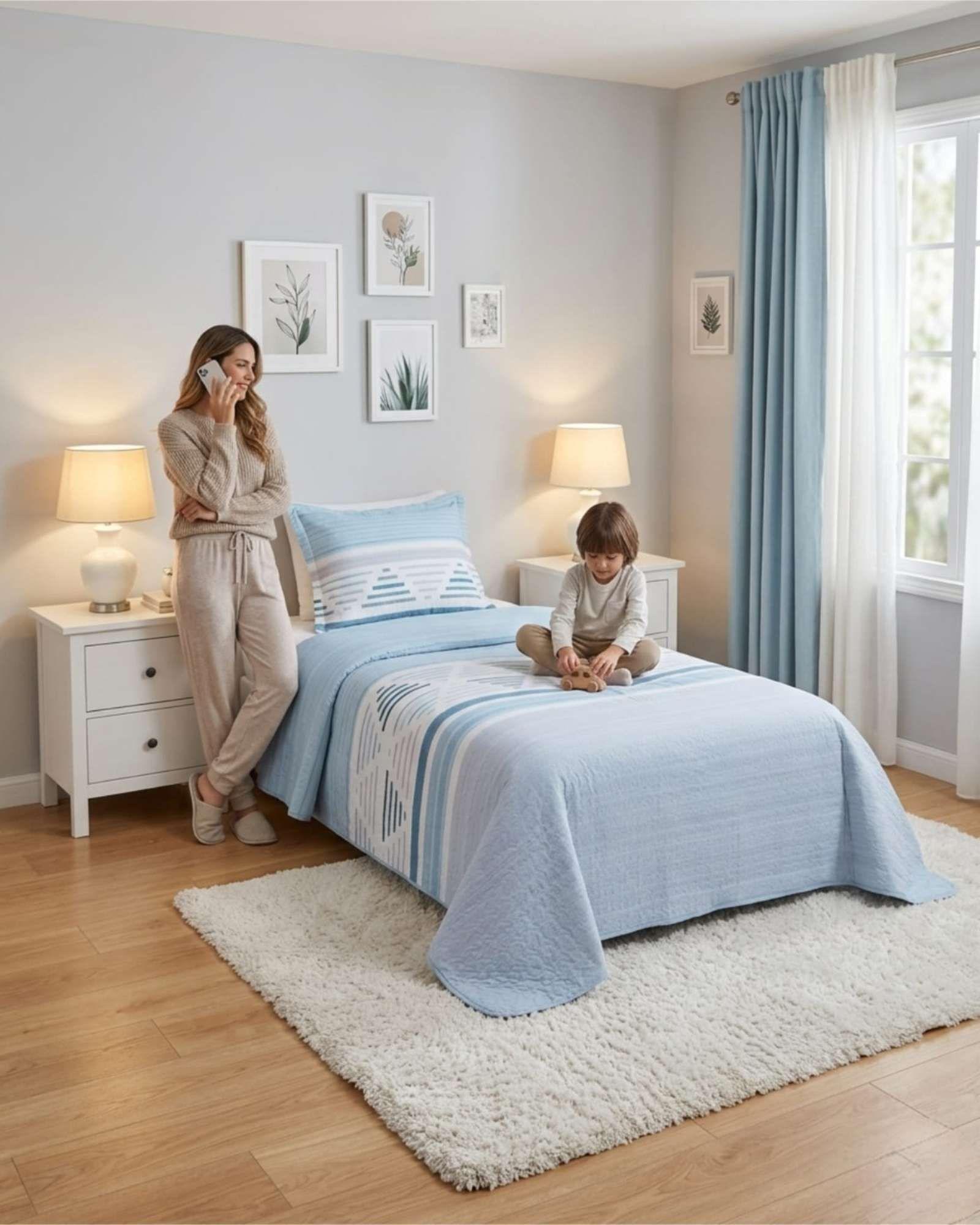 Cubrecama Quilt Verano Plaza Y Media Estampado Temática a9-3