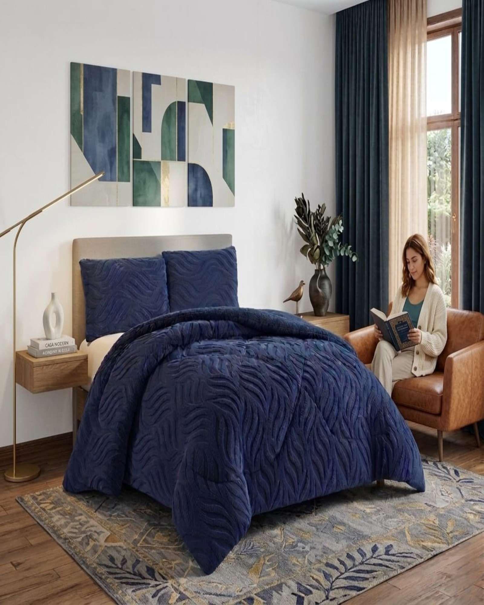 Cubrecama Chiporro Diseño Relieve Ondas 2 plazas C6-4