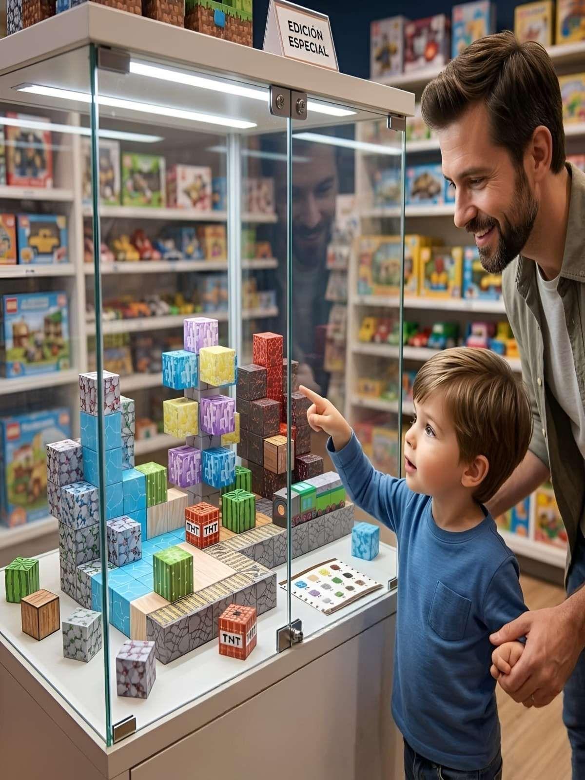 Cubos Magnéticos de Construcción 125 Piezas Tipo Minecraft-1