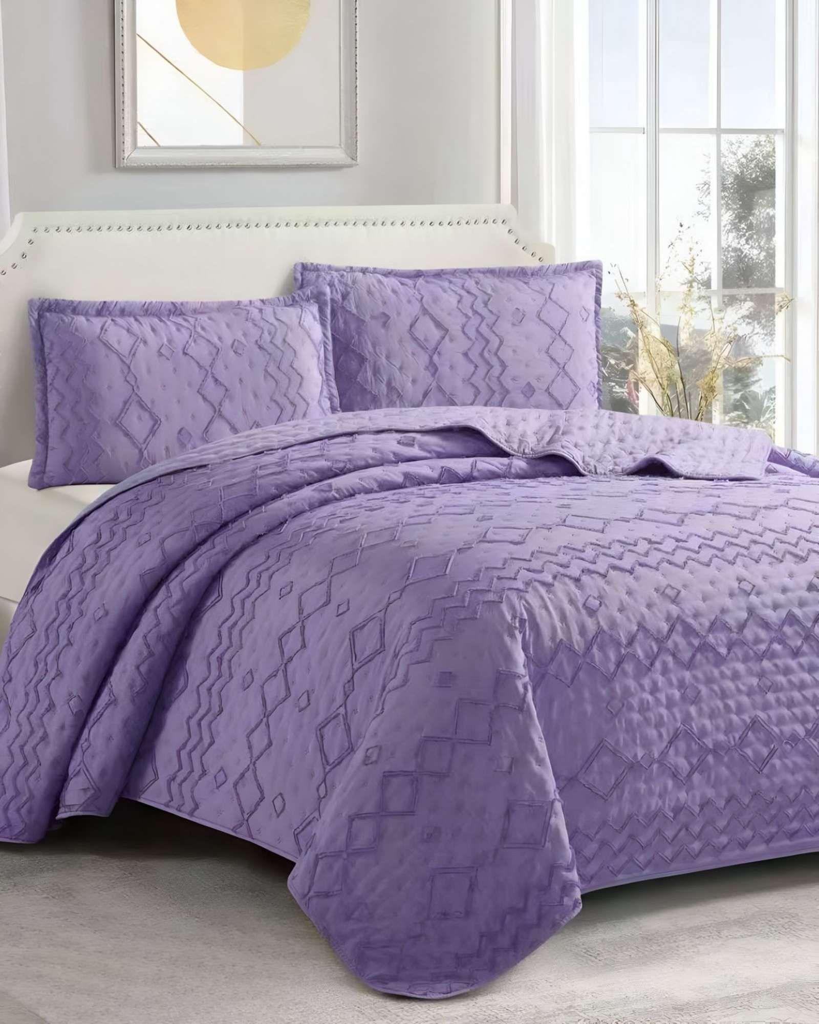 CUBRECAMA QUILT TUFTING DE LUJO SUAVE PLAZA Y MEDIA t02-2