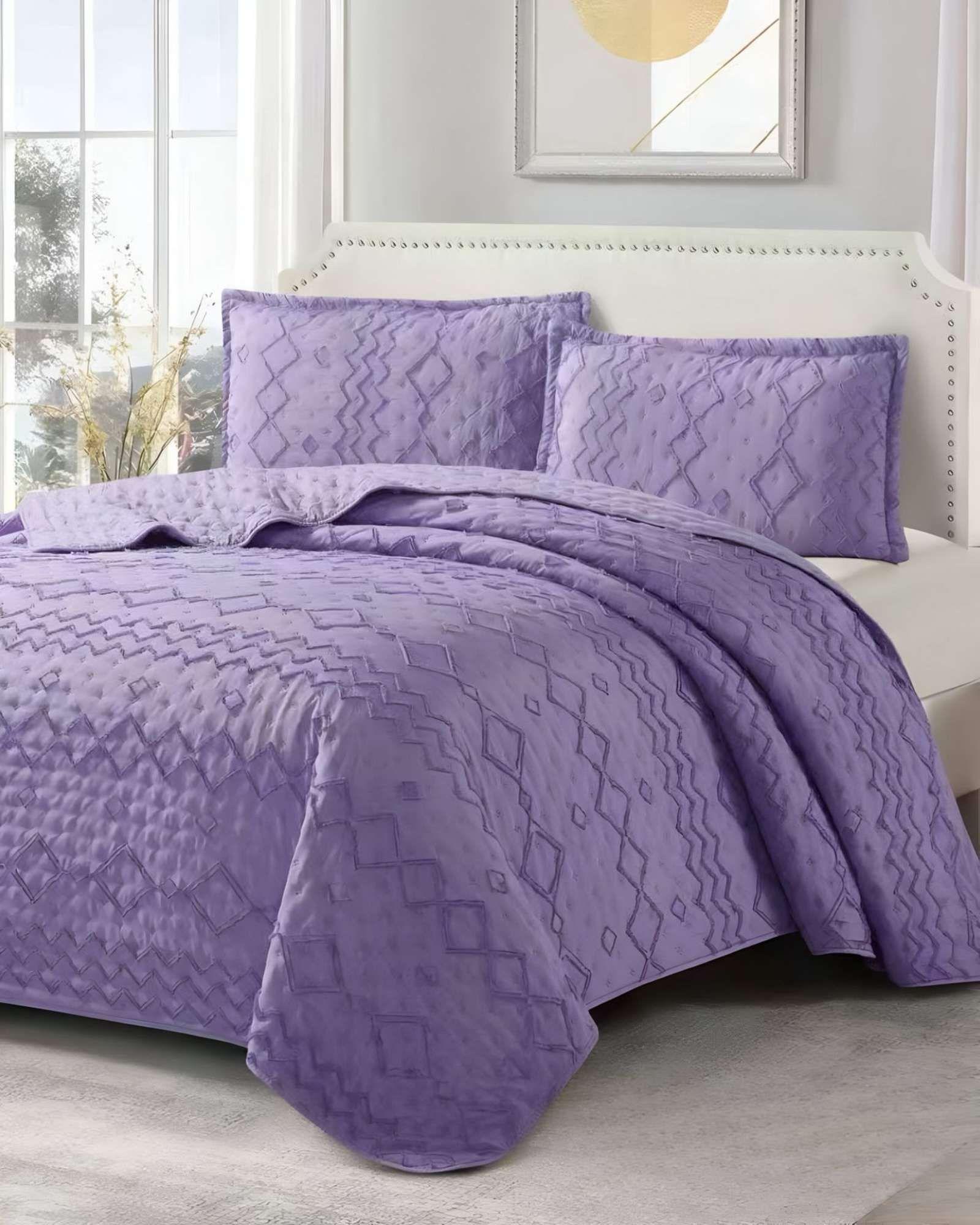 CUBRECAMA QUILT TUFTING DE LUJO SUAVE PLAZA Y MEDIA t02-3