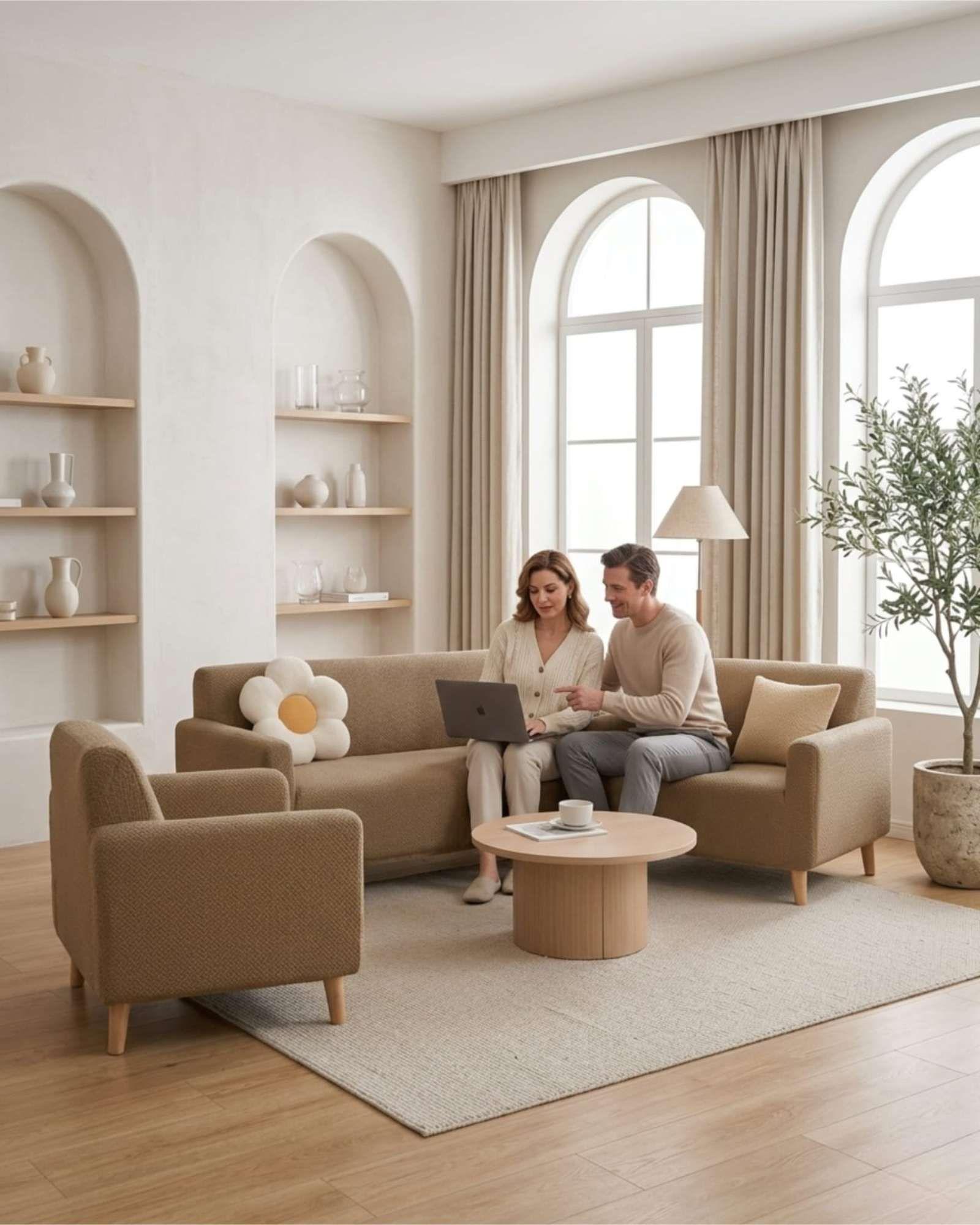 Juego de Cubre Sillón 3+1+1 Texturizado Premium - Ajuste Perfecto 05-2