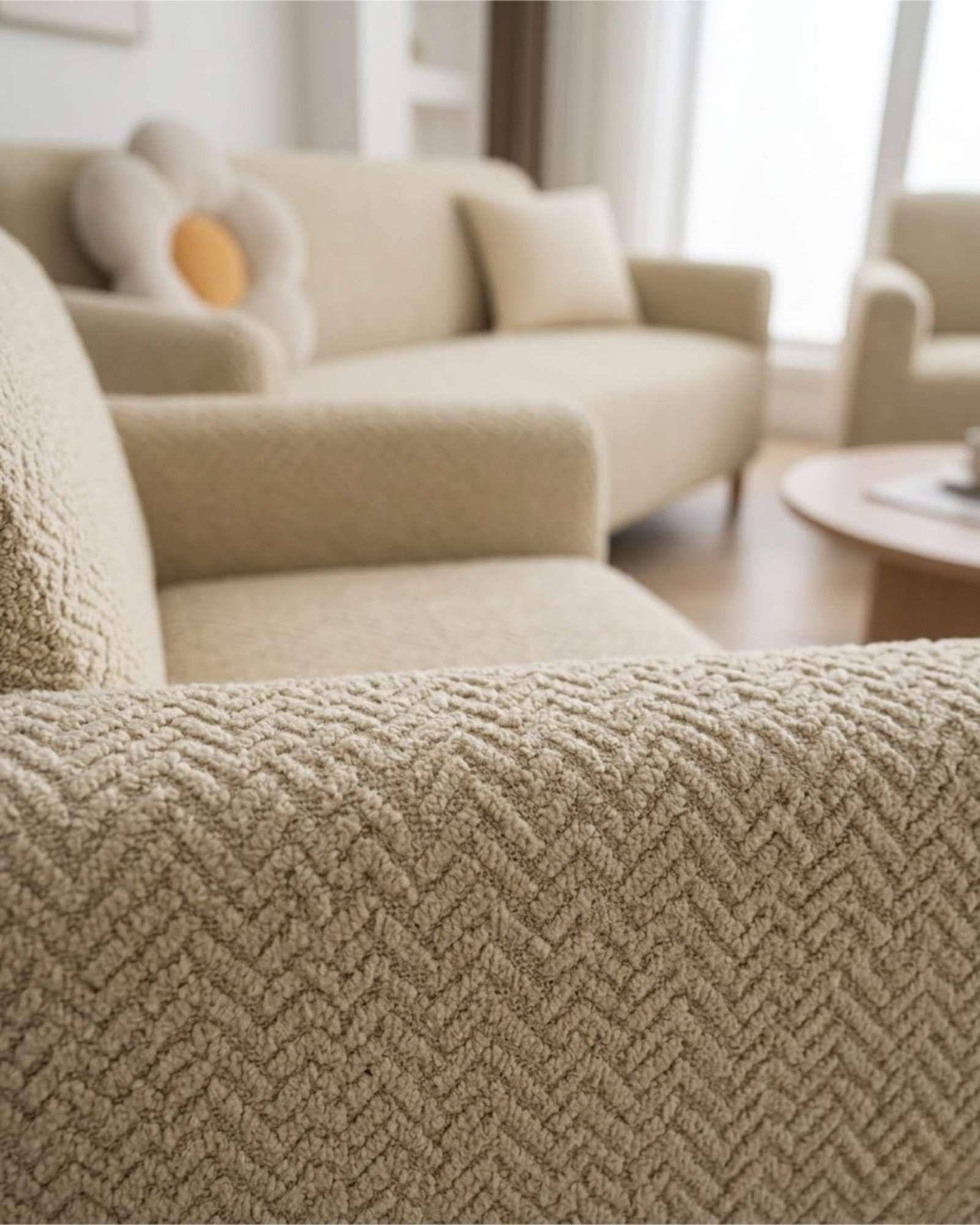 Juego de Cubre Sillón 3+1+1 Texturizado Premium - Ajuste Perfecto 05-3