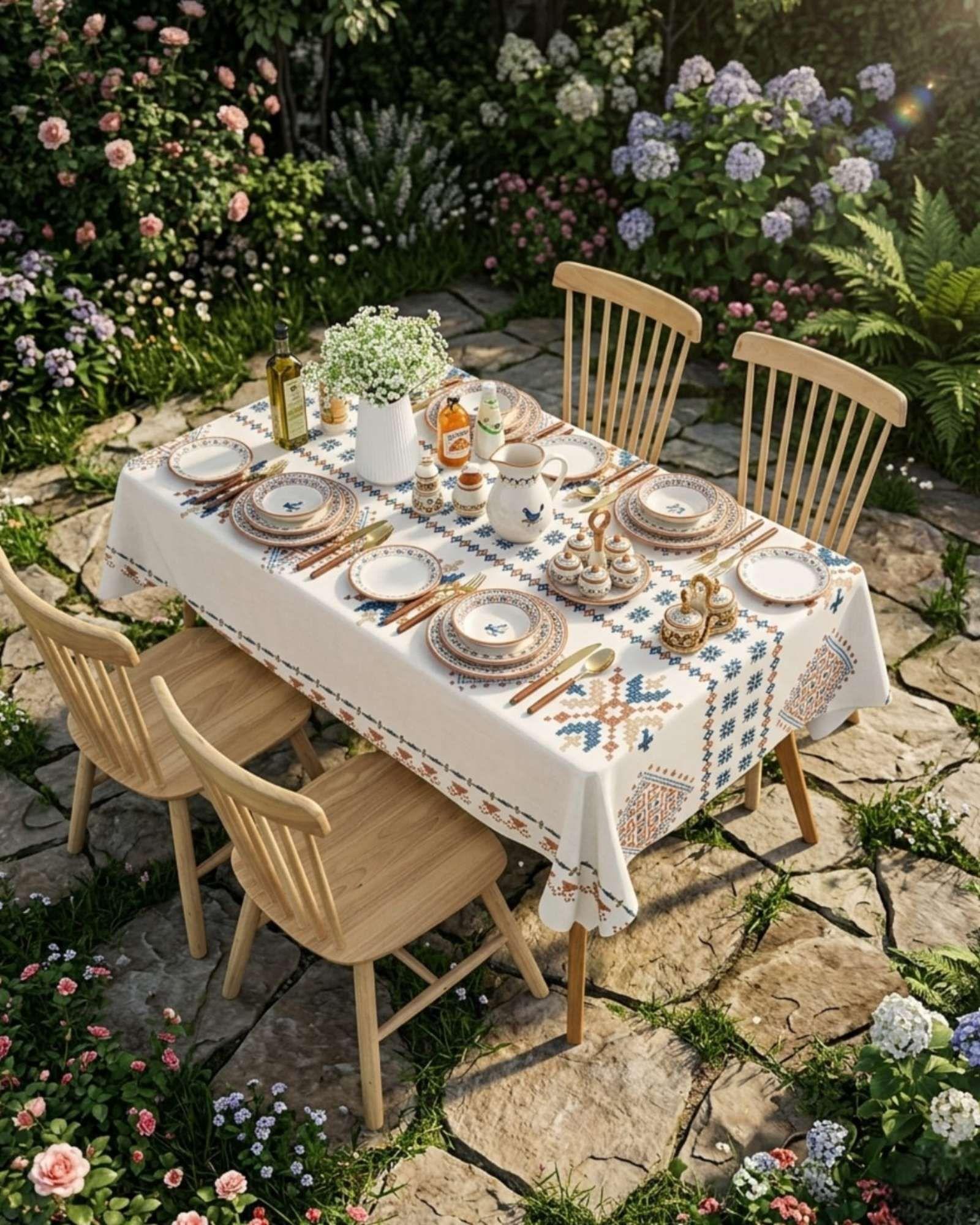 Mantel Antimanchas Grueso Rectangular 140x220 cm 01-3