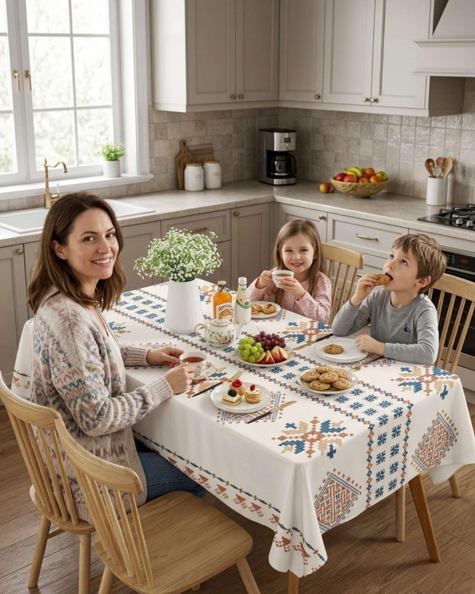 Mantel Antimanchas Grueso Rectangular 140x220 cm 01-4