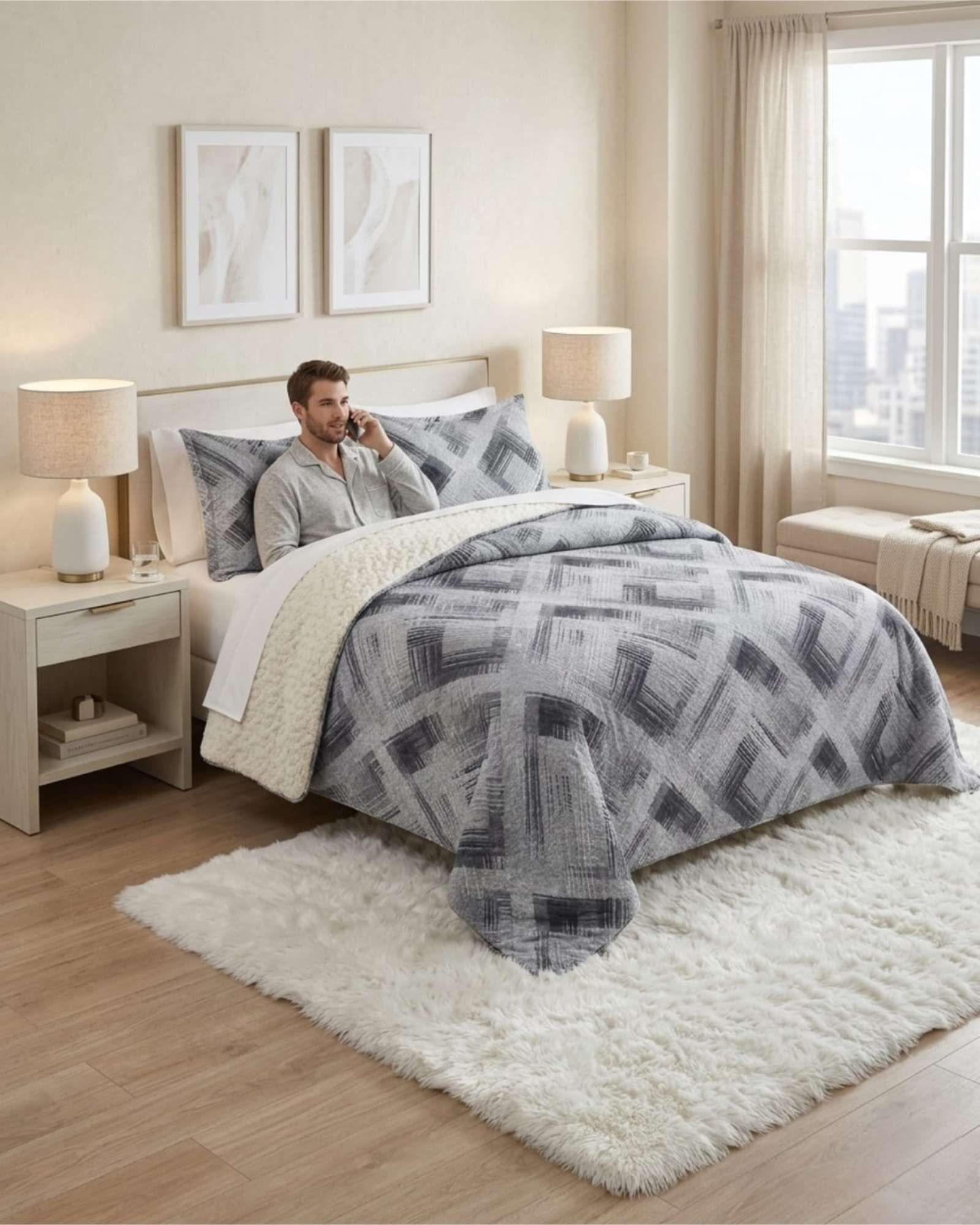 Set Cubrecama Sherpa Con Sabanas Termicas 2 Plazas m2-4