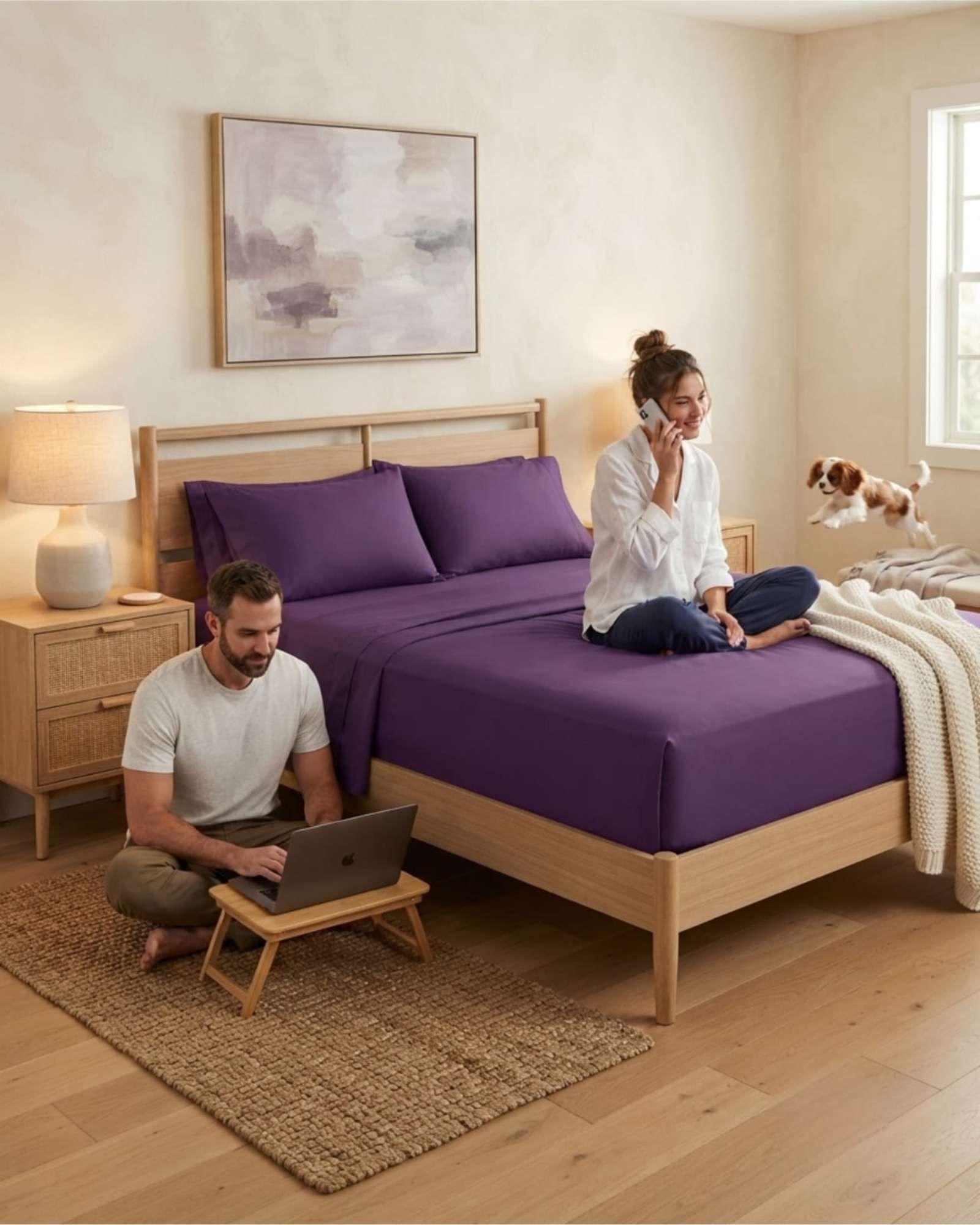 Juego De Sabanas Lisas Estilo Elegante Y Moderno King m3-1