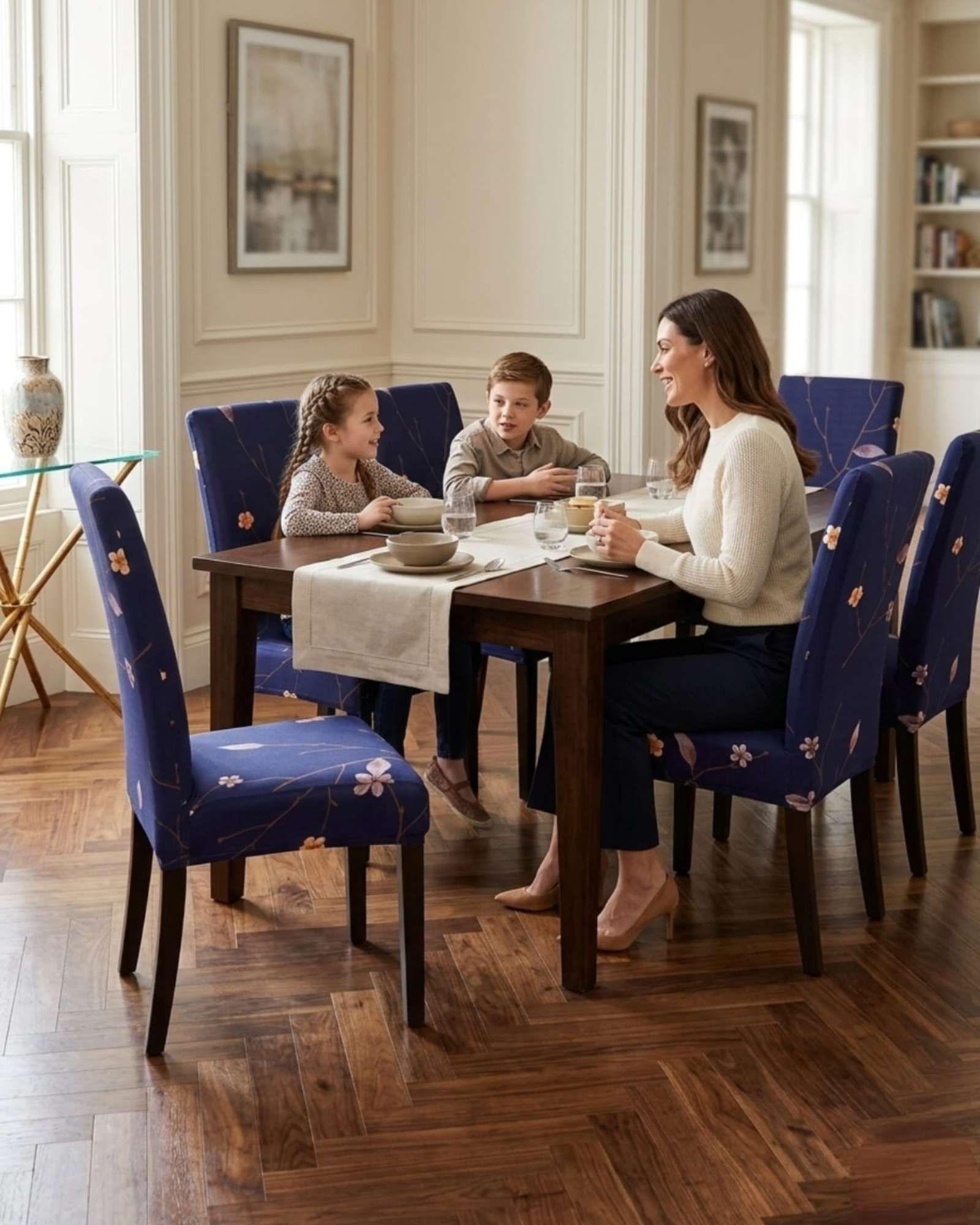 JUEGOS DE 6 FUNDAS PARA SILLAS  CON DISEÑO ELASTICO M9-4