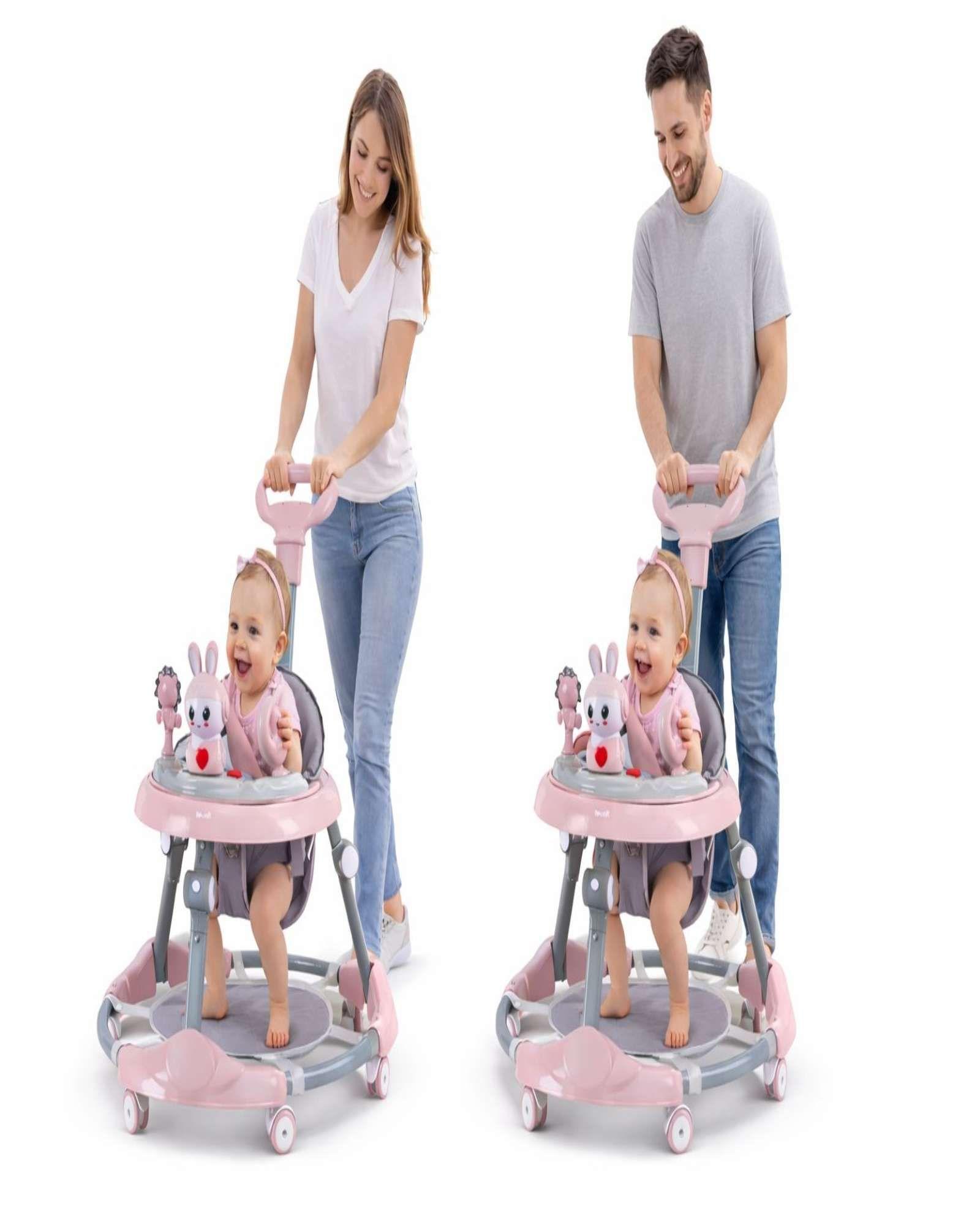 Pack 2 Andador de Bebe Gemelos con Juegos Interactivos Rosado-2