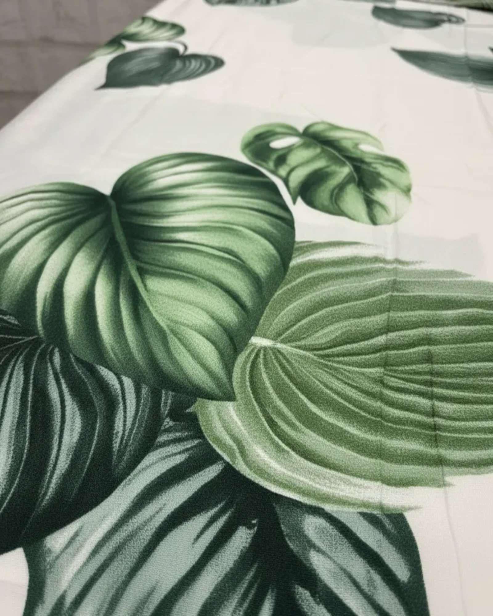 Juego de Sábanas plaza y media Adulto hojas verdes-2