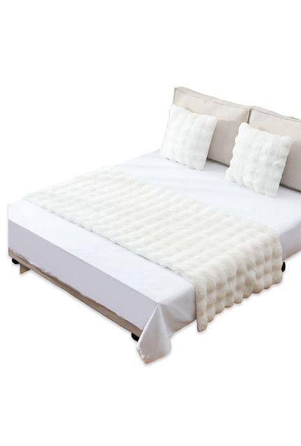 JUEGO DE PIECERA DE CAMA MAS 2 COJIN CON FUNDAS MODELO BURBUJA BLANCO-1