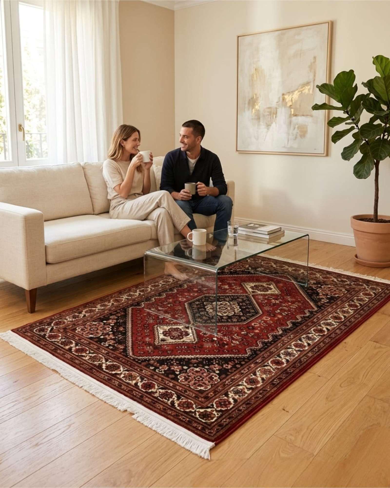 Alfombra Estilo Persa Vintage Con Flecos 120x160 Cm m1-4