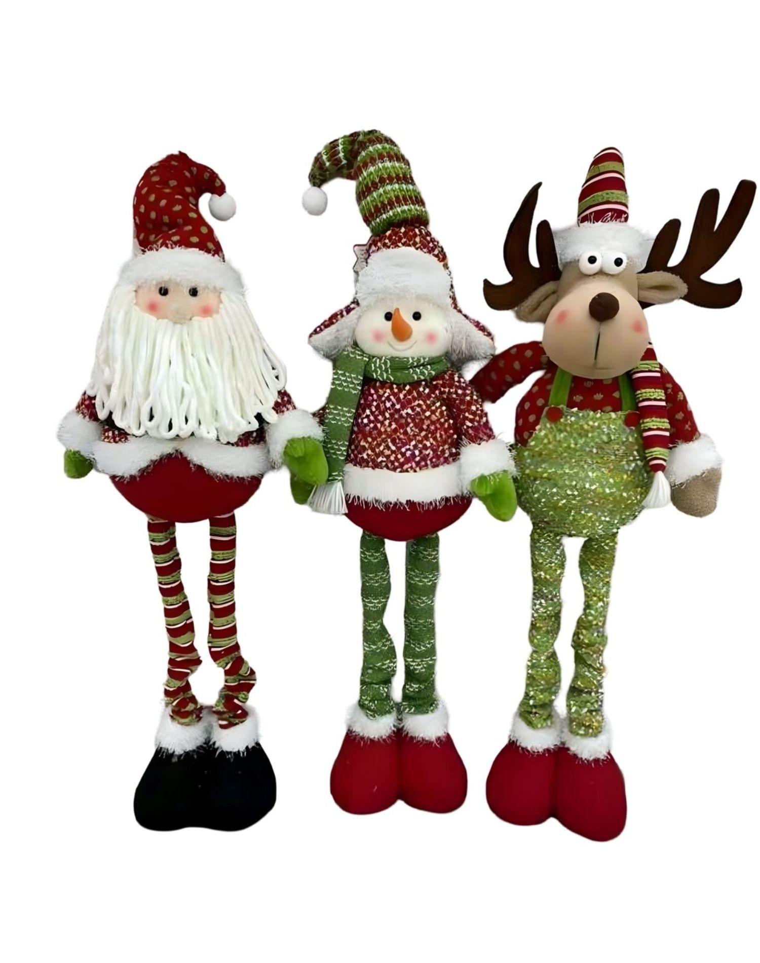 Set 3 Muñecos Navideños Patas Largas Ajustables 30o1-0