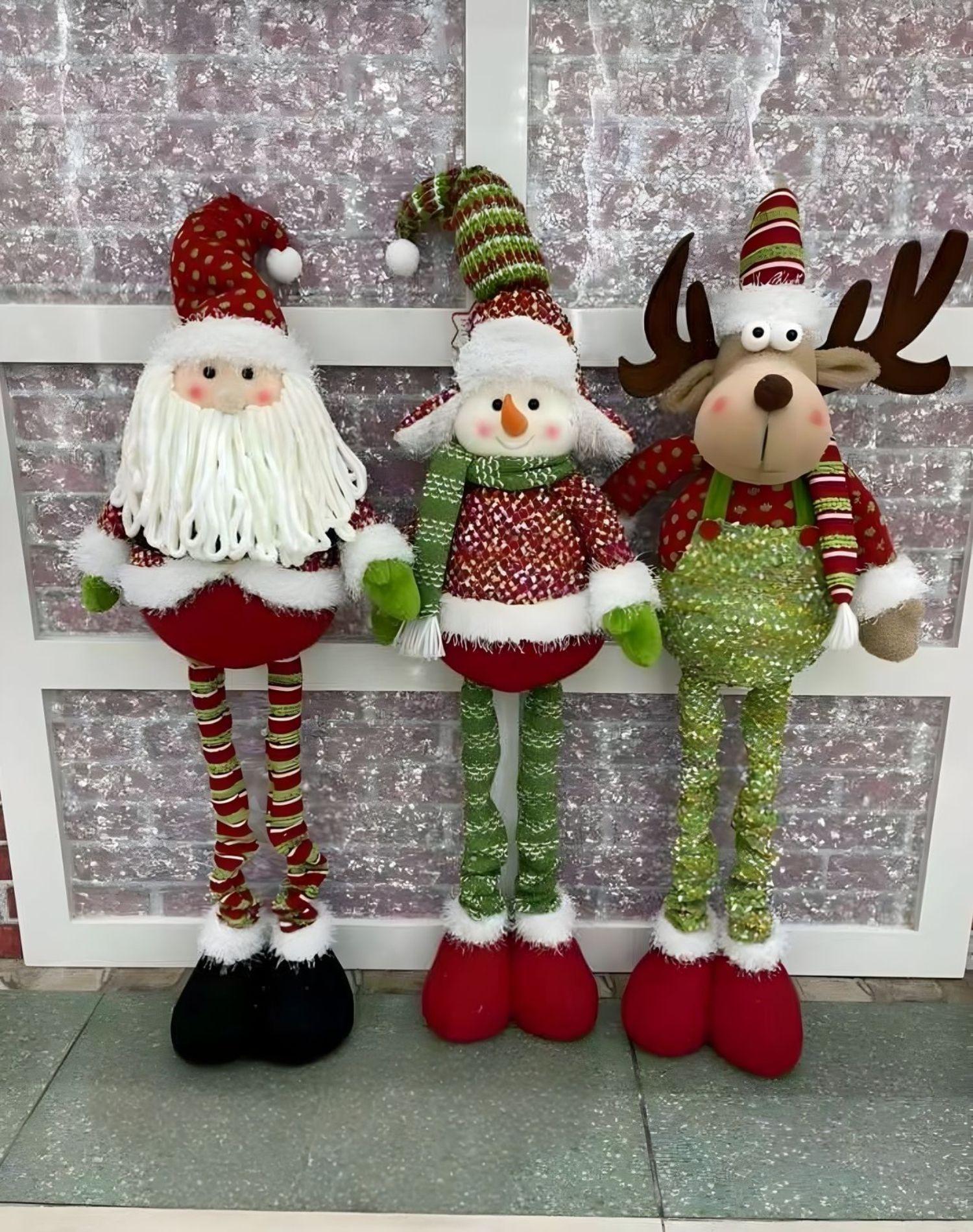 Set 3 Muñecos Navideños Patas Largas Ajustables 30o1-2