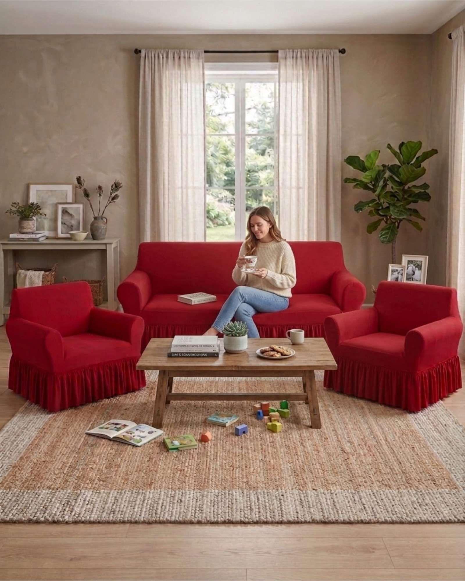 Juego de Fundas para Sillon Elasticas con Farolao 3+1+1 m2-4