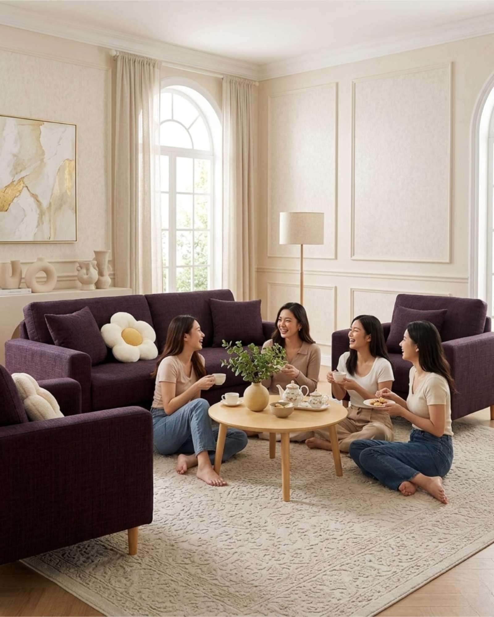 Set Cubre Sillón 3+1+1 Protector de Tela Reforzada - Lavable y Resistente 02-1