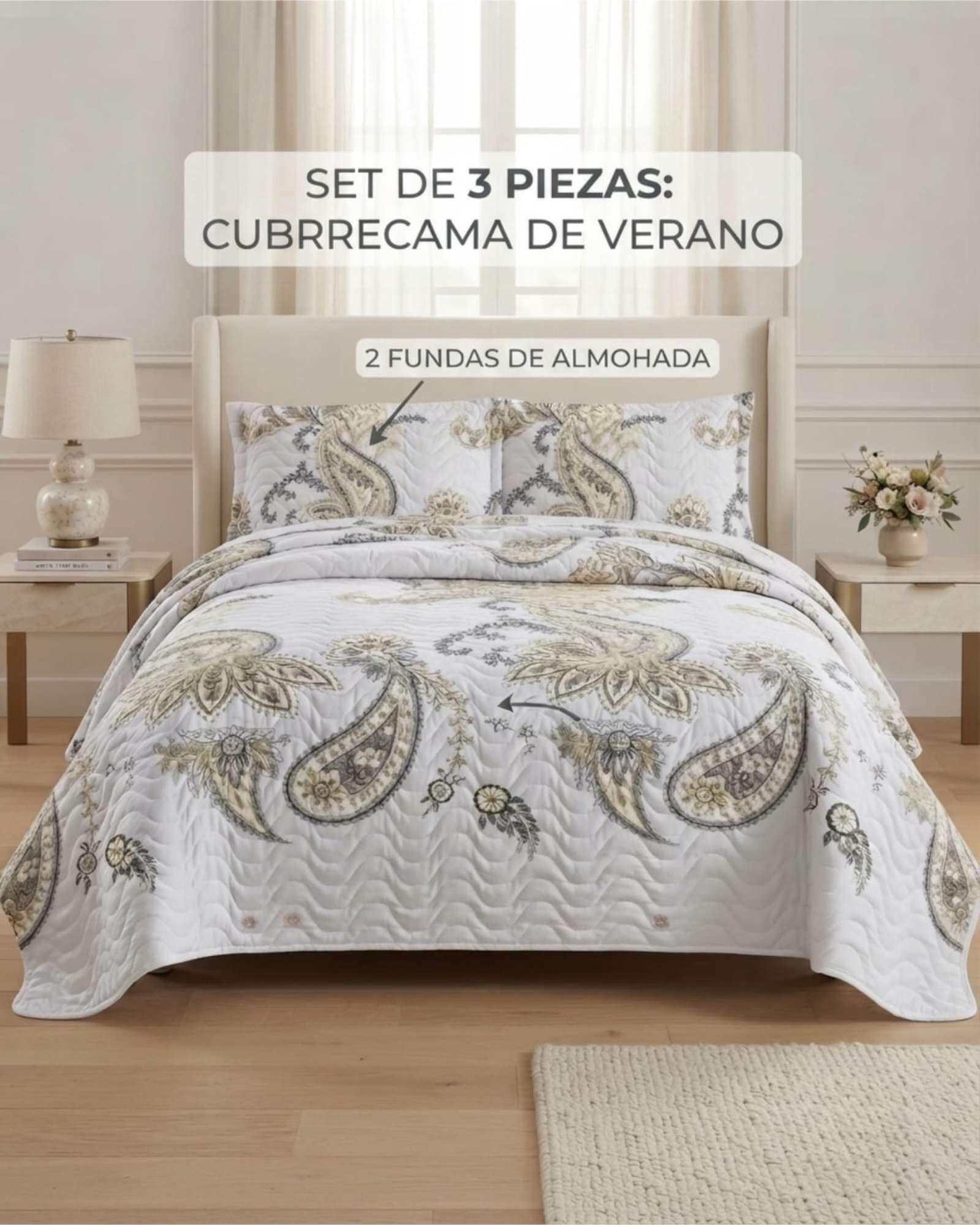 Cubrecamas King Para Verano Fresco Y Ligero Mas Almohadas m1-2