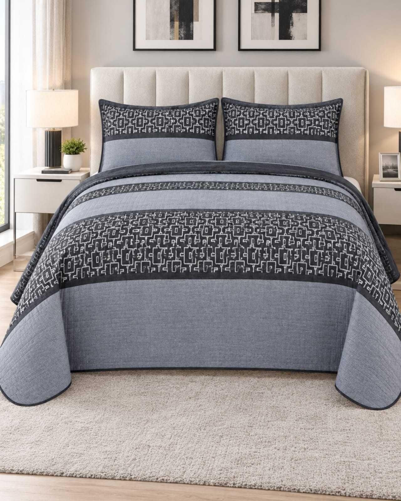 Cubrecama Delgado King Transpirable Con Fundas Mas Almohadas m23-3