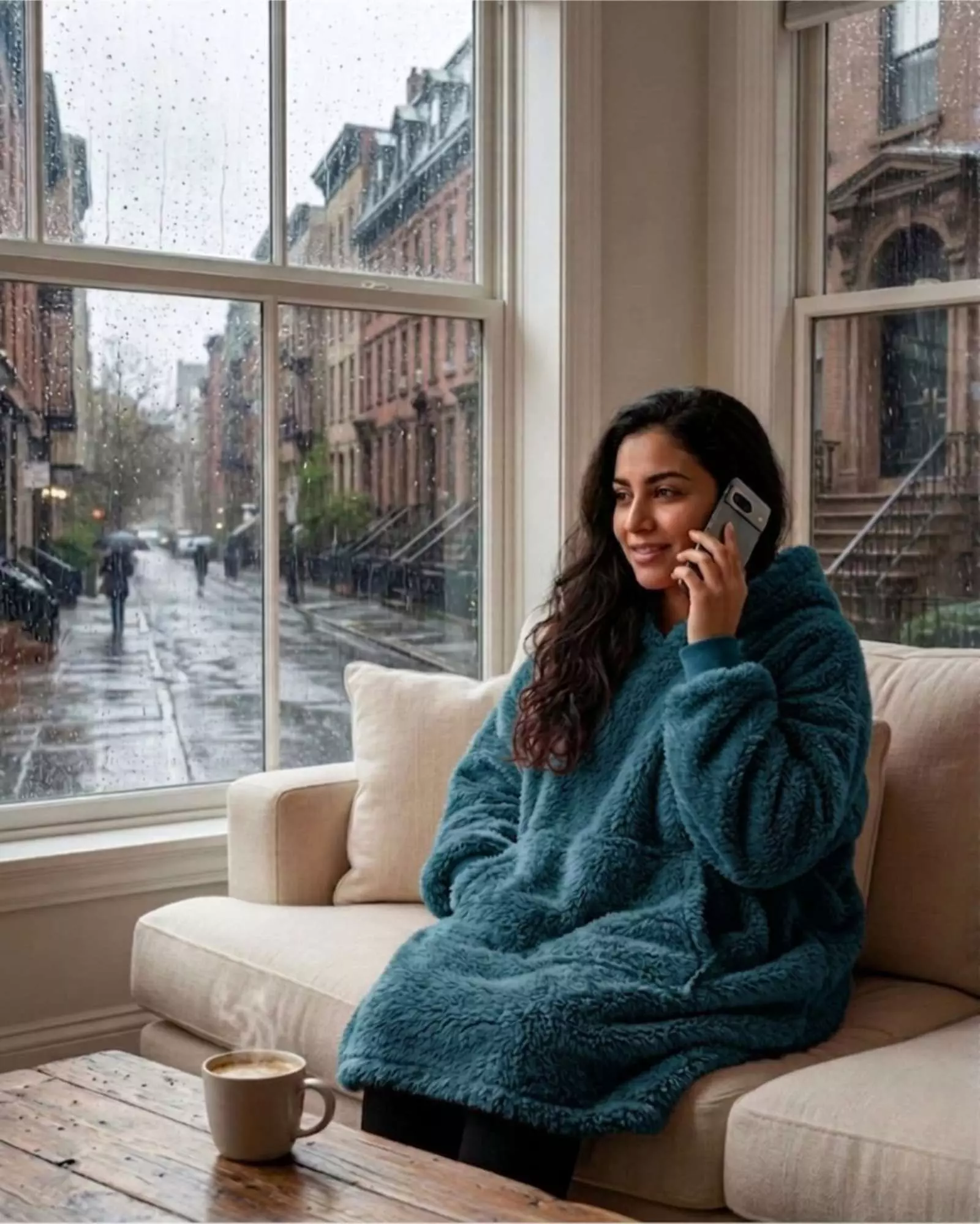 Manta Polerón Hoodie Gigante con Chiporro Sherpa Unisex Térmico A6-2