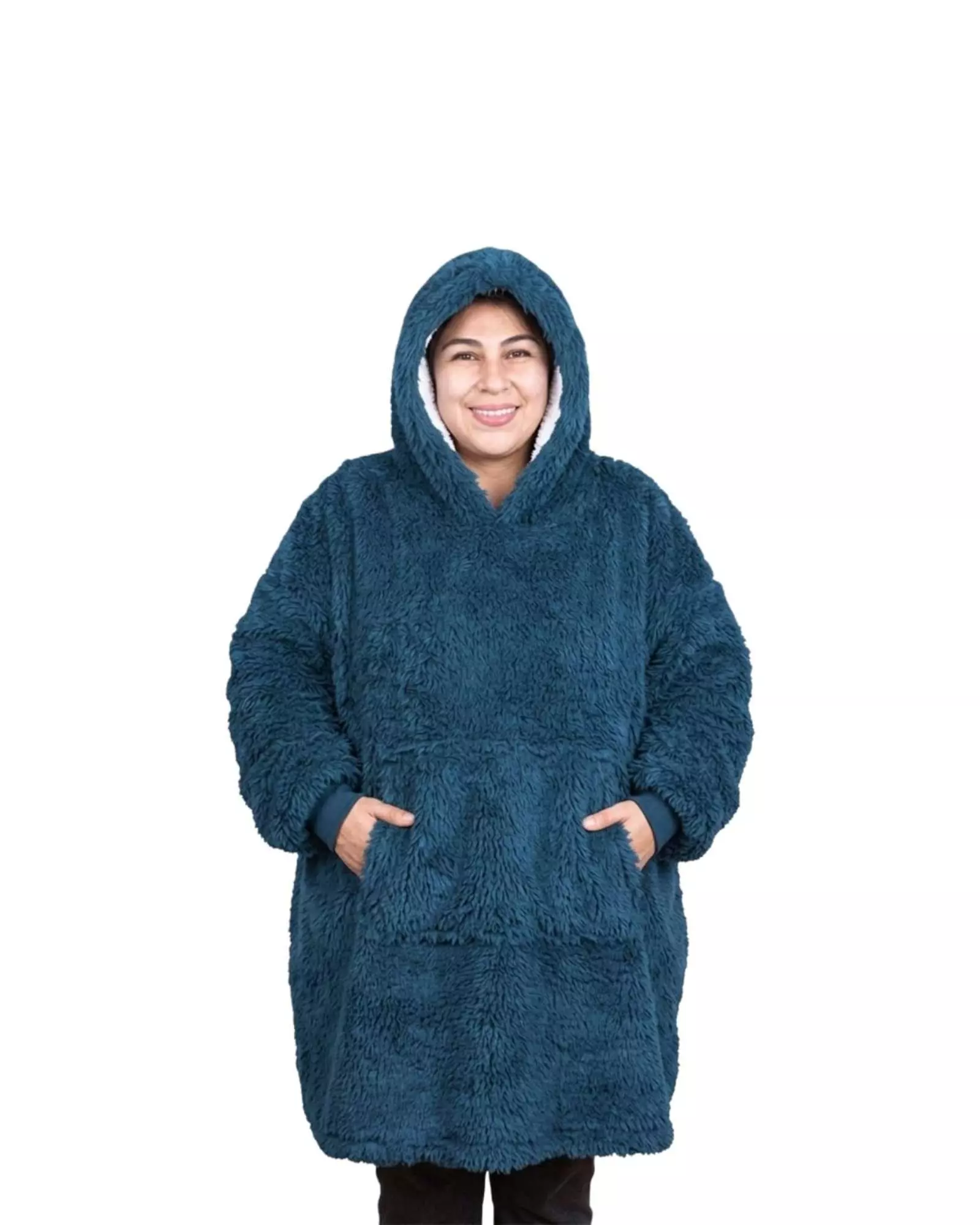 Manta Polerón Hoodie Gigante con Chiporro Sherpa Unisex Térmico A6-3