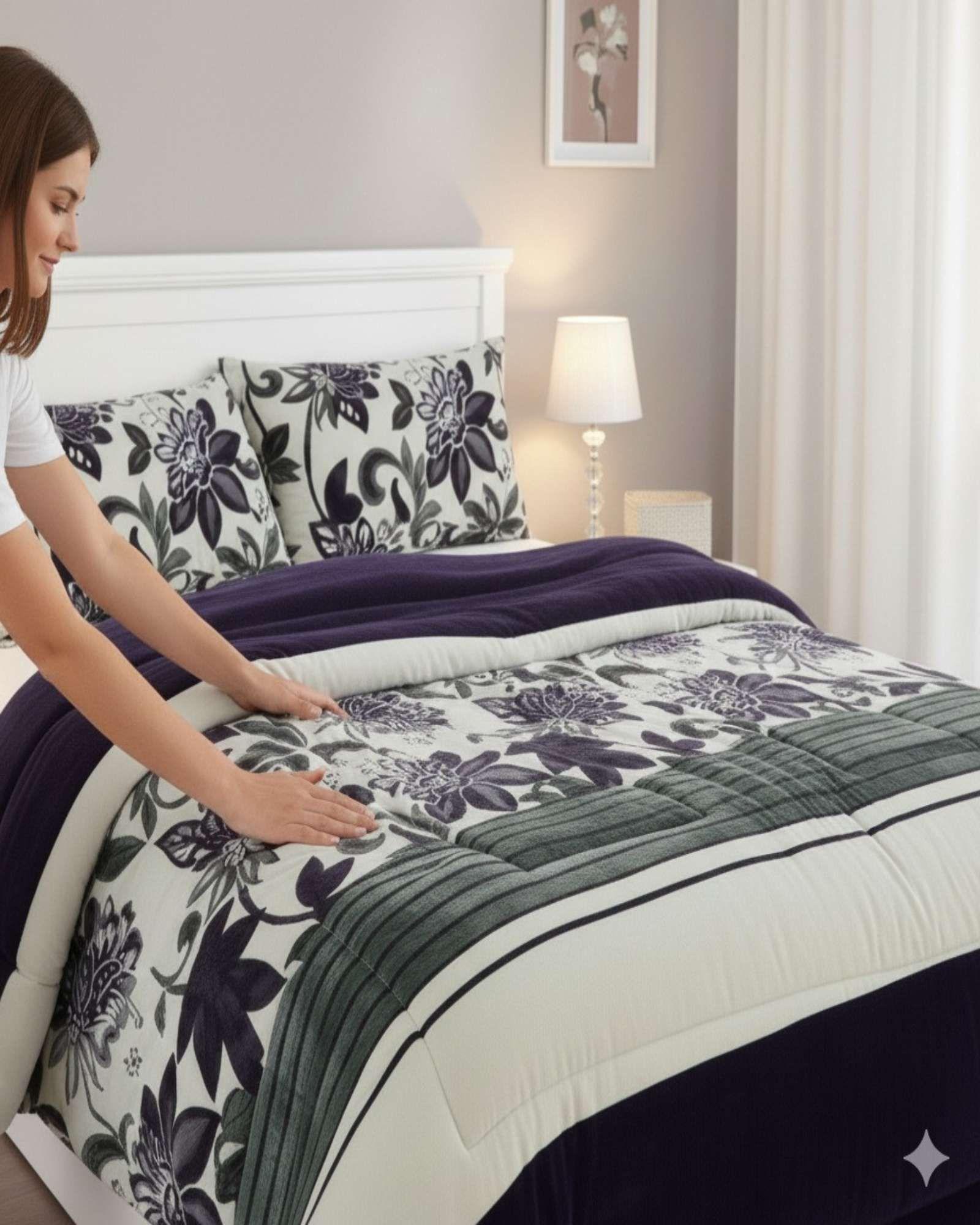 Cubrecama Plush con  Chiporro 2 Plazas negro-2