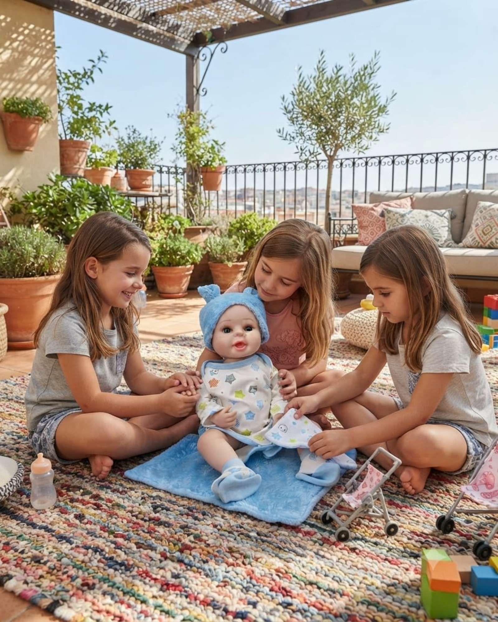 Bebé Reborn Realista Niño Ropa Azul - Silicona Suave 55 cm-4