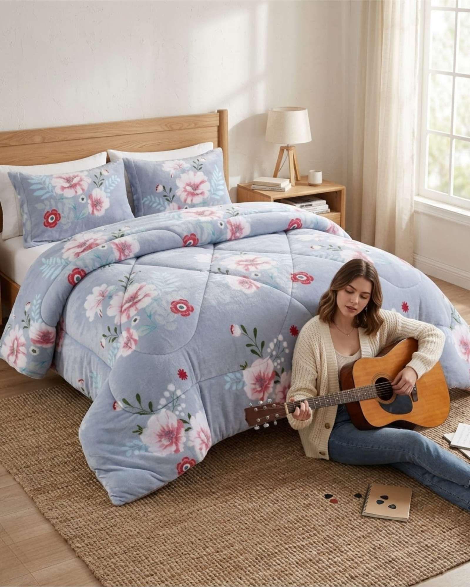 Plumón Térmico 2 Plazas Plush y Chiporro Extra Cálido Invierno A7-3