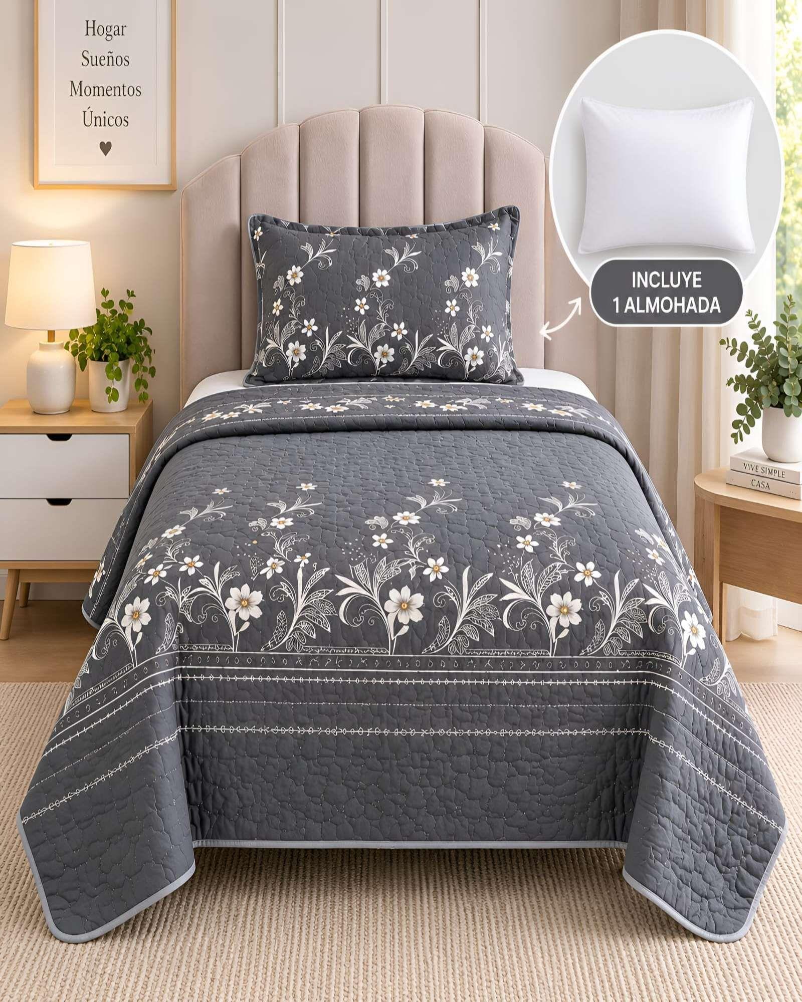 Quilt 1.5 Plazas 180x230 cm + Funda de Almohada-0