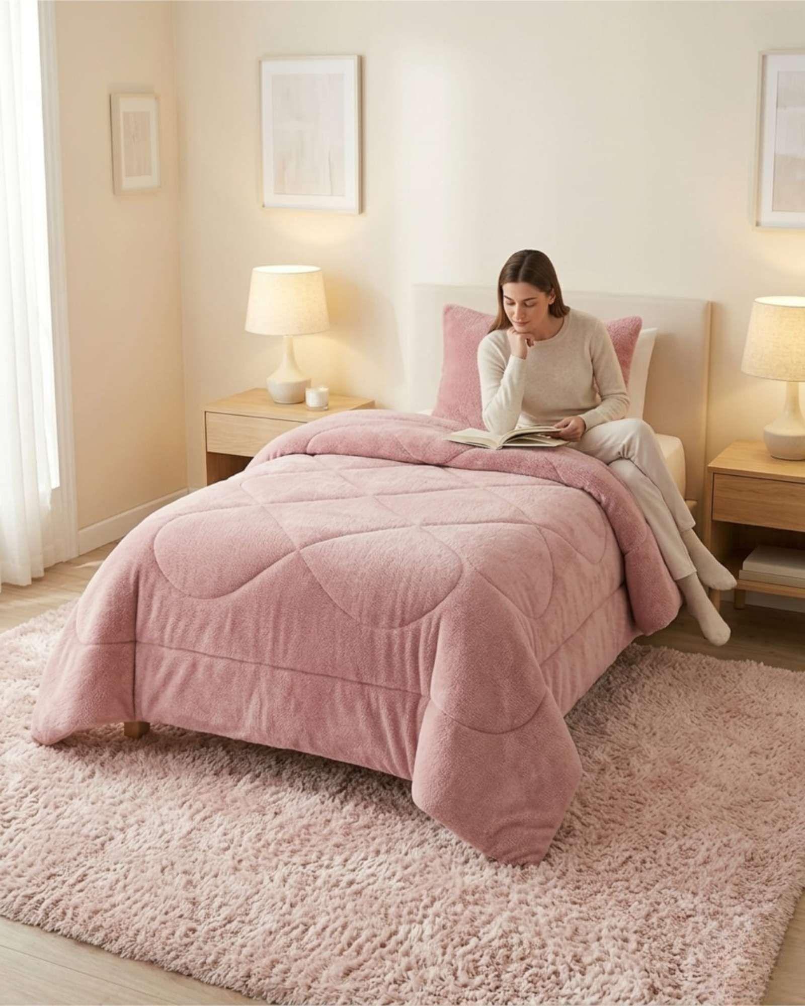 Cubrecama Plush con Chiporro Plaza y Media Diseño Premium C20-2